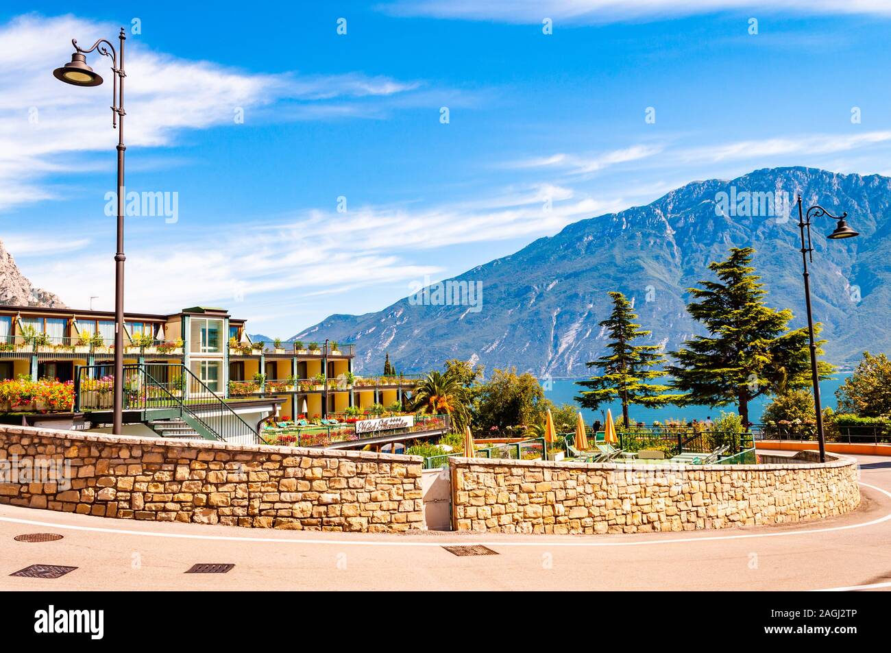 Limone Sul Garda, Lombardy, Italy - September 12, 2019: Cozy city ...