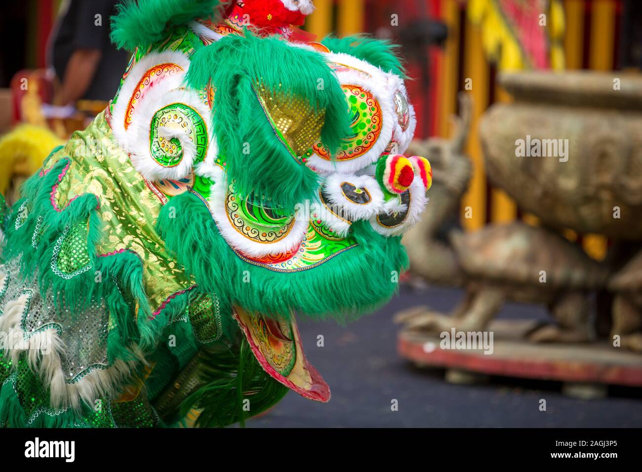 Chinese Lion During The Chinese New Year Celebrations Stock Photo