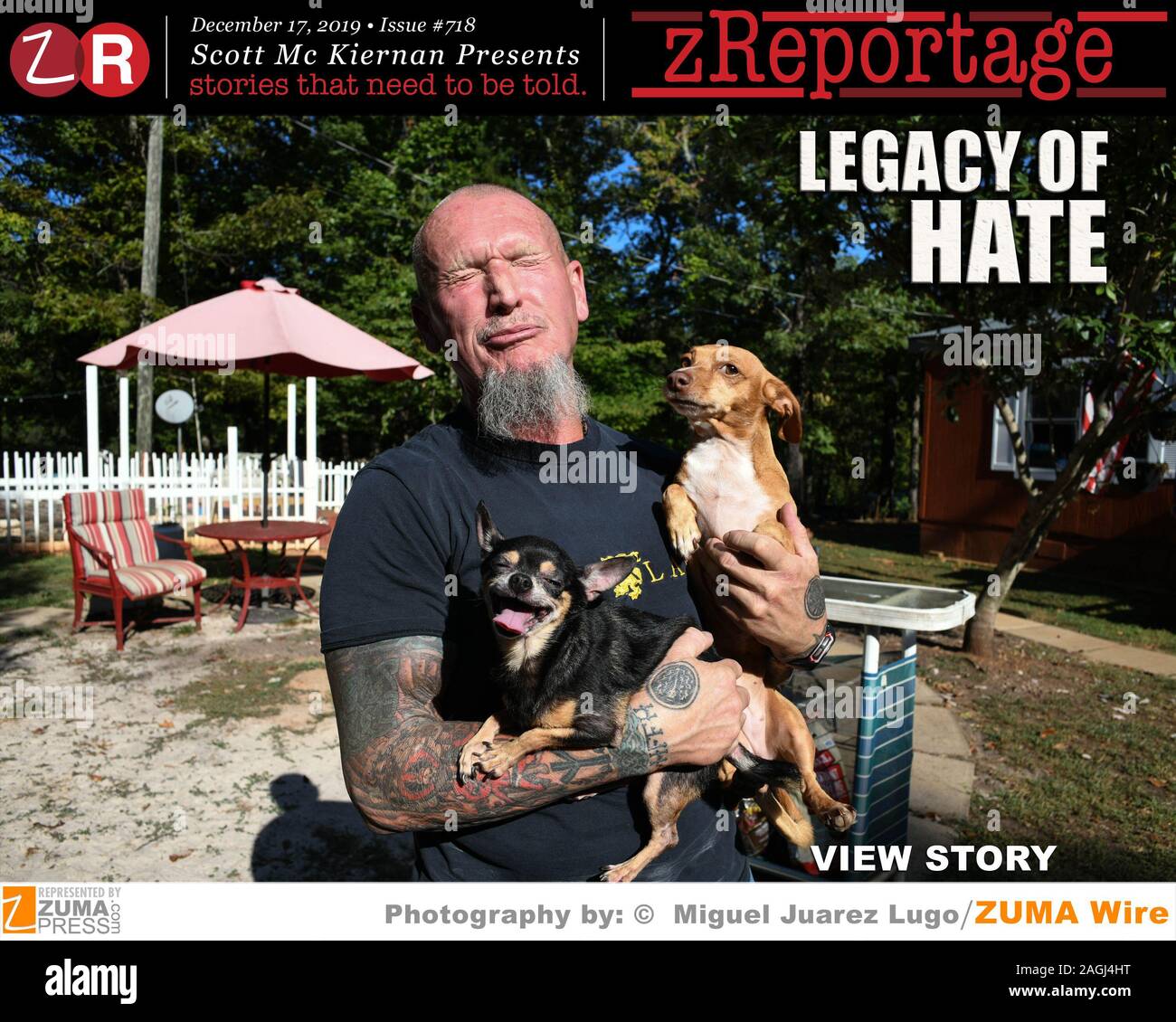Story of the Week zReportage.com: Launched TUESDAY December 18, 2019 on zReportage.com Story #718: Legacy Of Hate: White Supremacist groups emerged early-on in the history of United States. They usually operated clandestinely, in an attempt to avoid the attention of law enforcement and the media. Historically, these groups relied primarily on word-of-mouth notoriety to intimidate their intended targets. Their numbers were sporadic until recently. Now there is unprecedented growth in the number of and membership in, white supremacist groups. According to the Florida Gang Investigators Associati Stock Photo