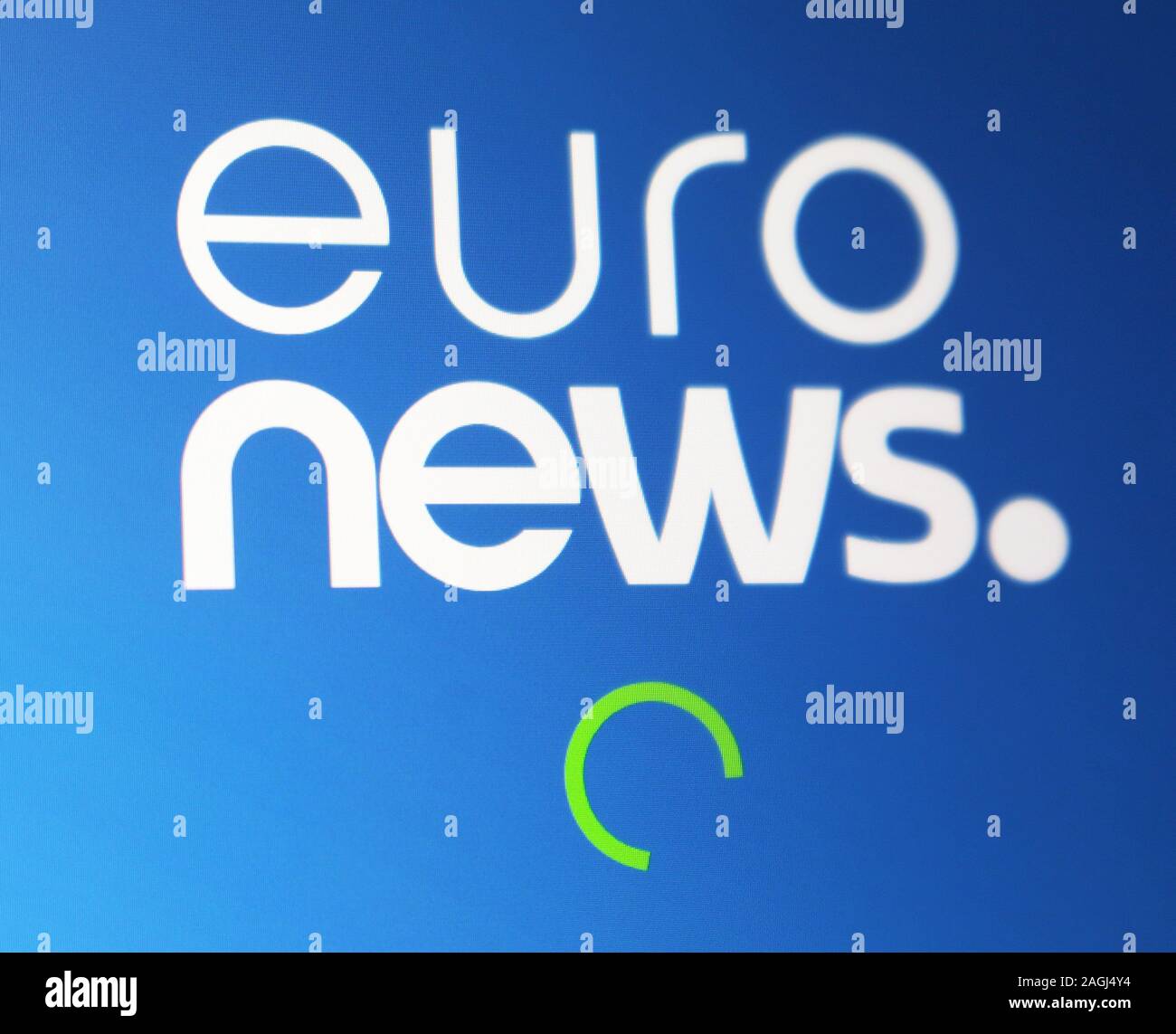 Euronews application icon on computer display Stock Photo