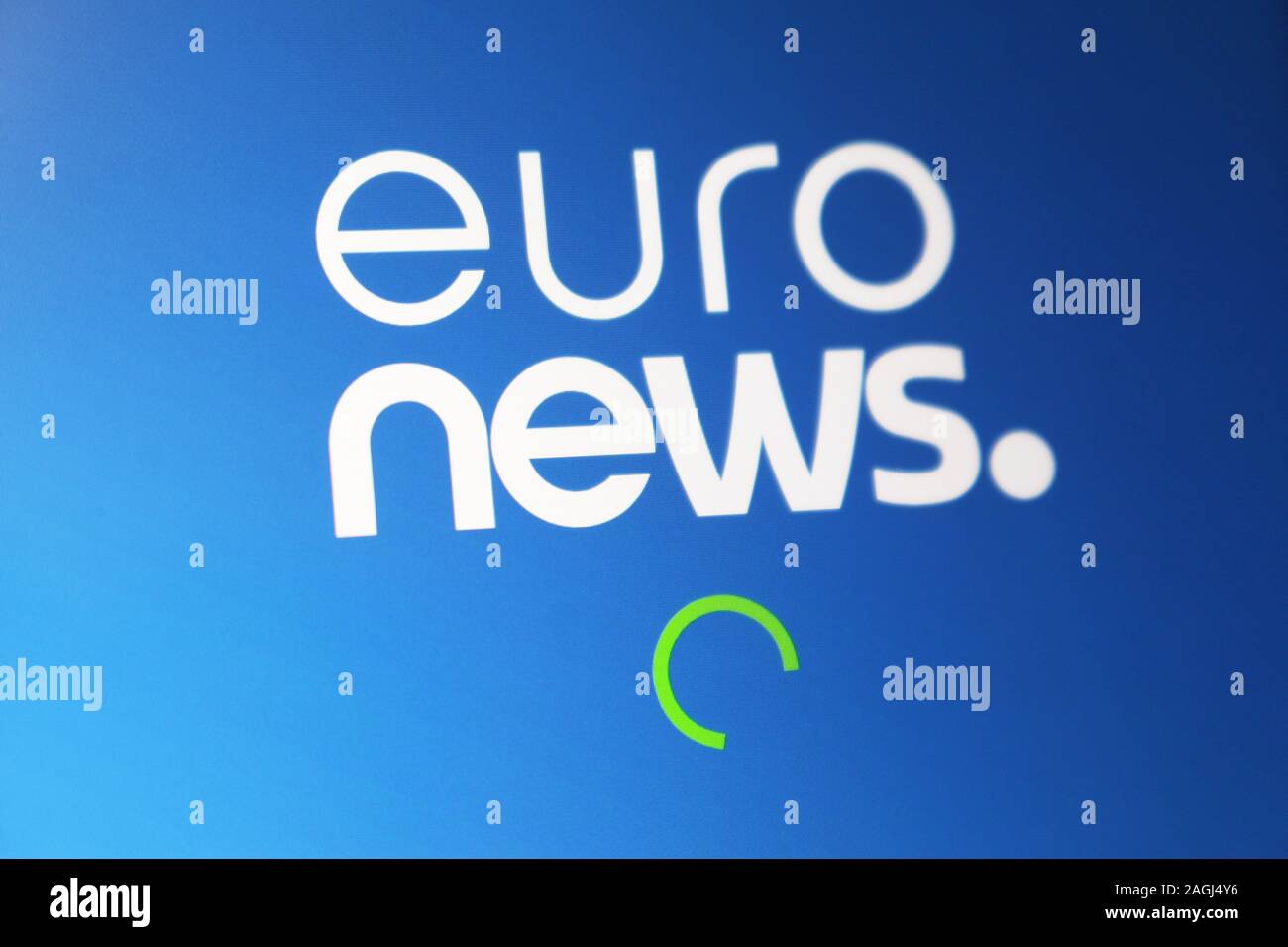 Euronews application icon on computer display Stock Photo