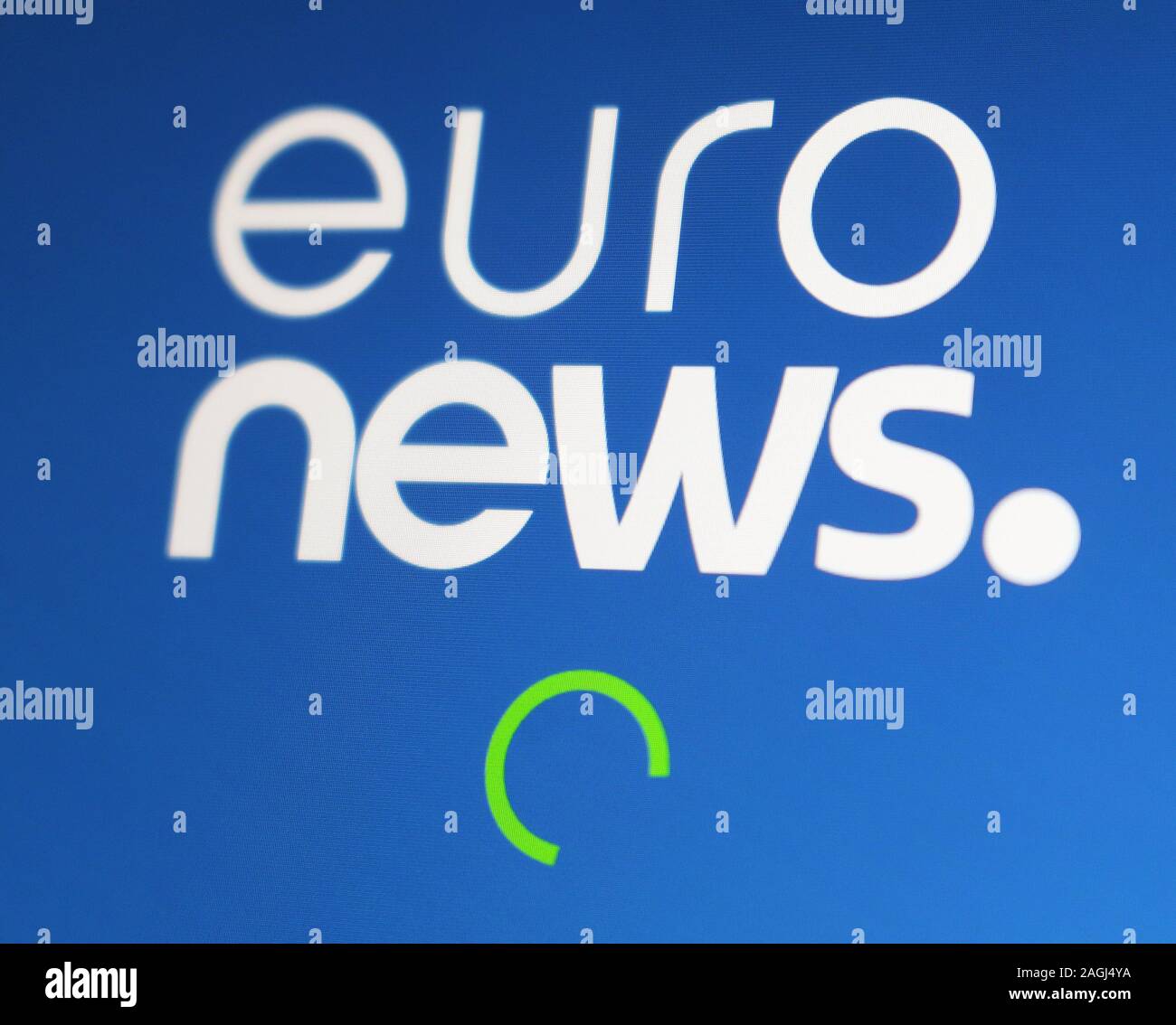 Euronews application icon on computer display Stock Photo