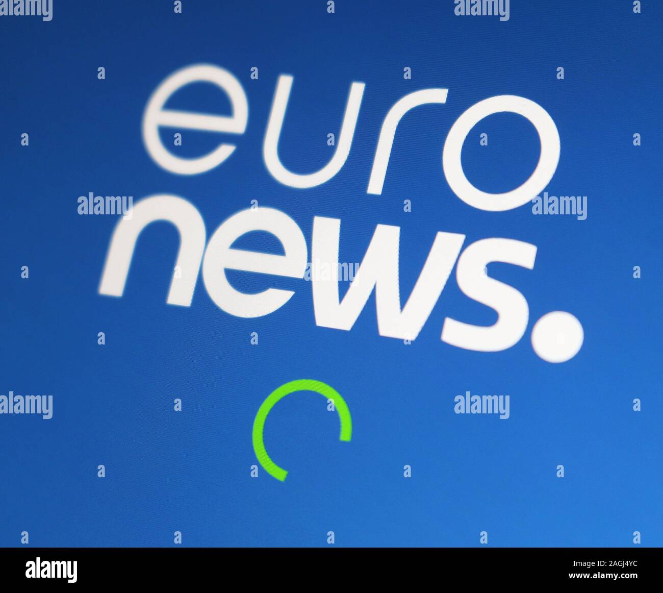 Euronews application icon on computer display Stock Photo