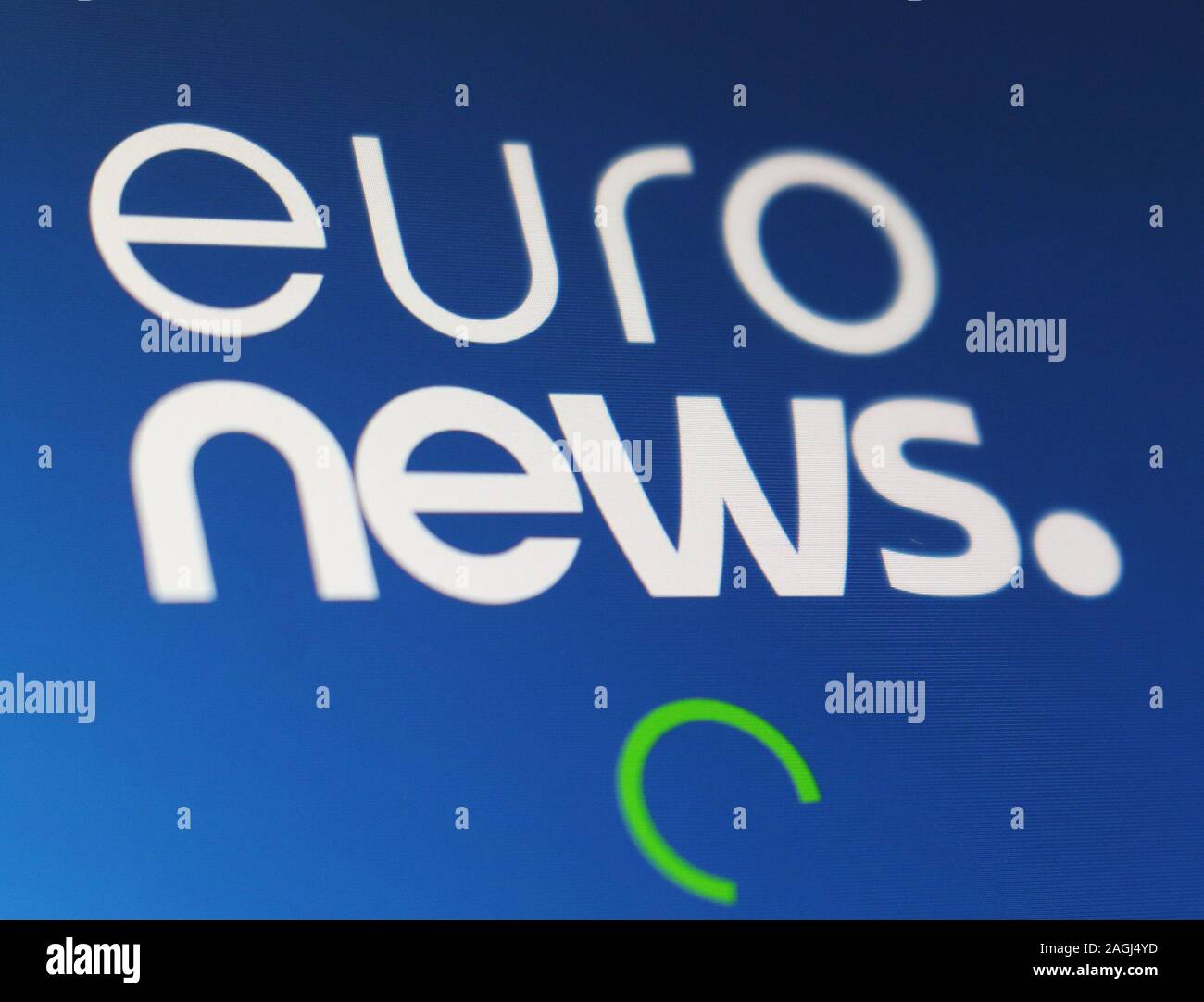 Euronews application icon on computer display Stock Photo