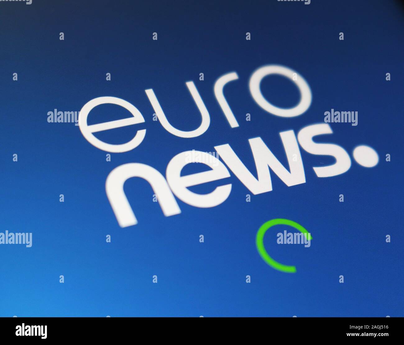 Euronews application icon on computer display Stock Photo