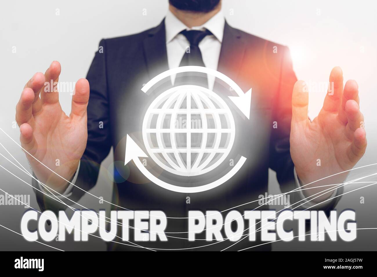 Text sign showing Computer Protecting. Business photo text protecting computer against unauthorized intrusions Stock Photo