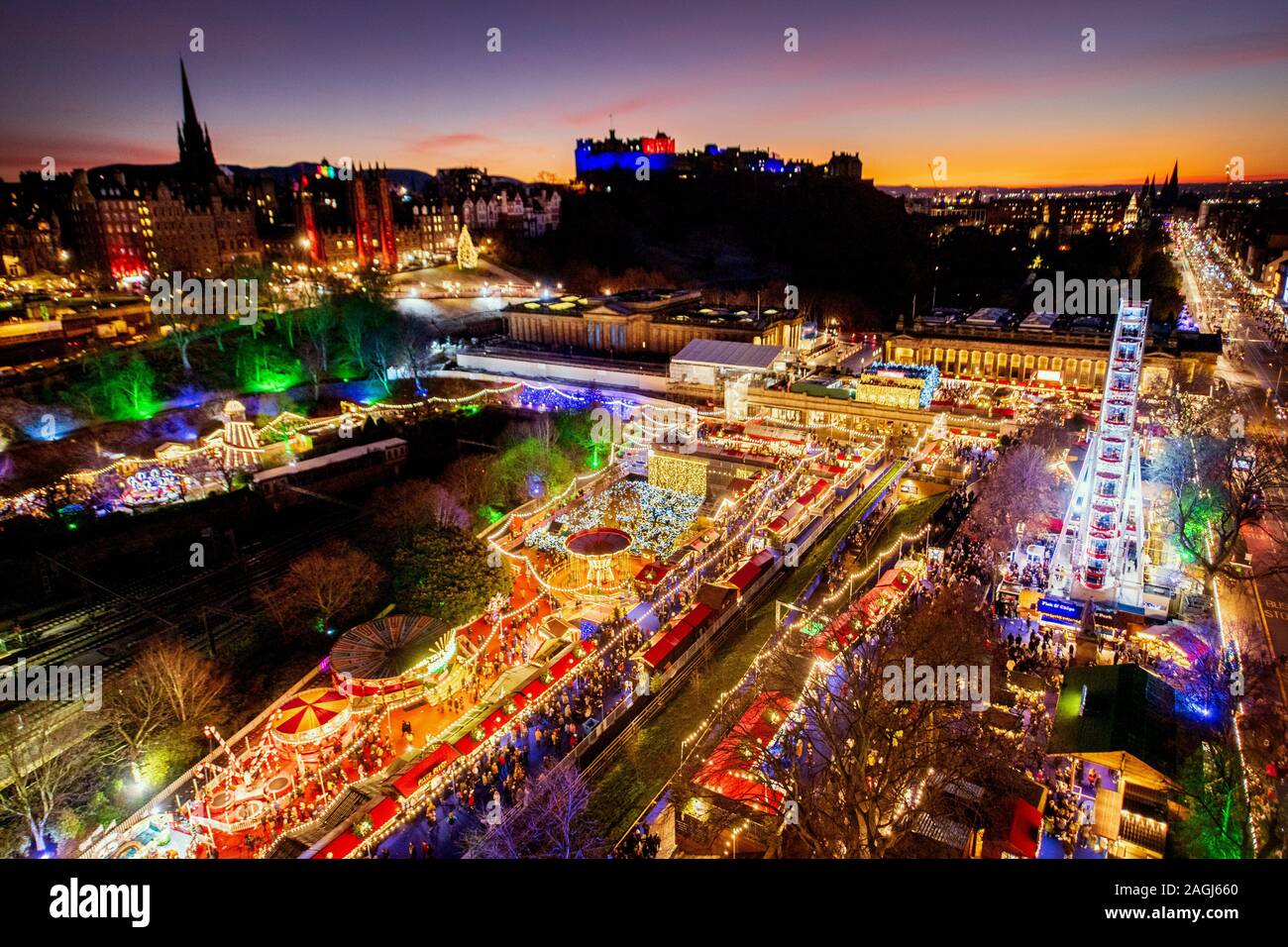 Edinburgh Christmas Market, Princes Street Gardens, Scots Monument