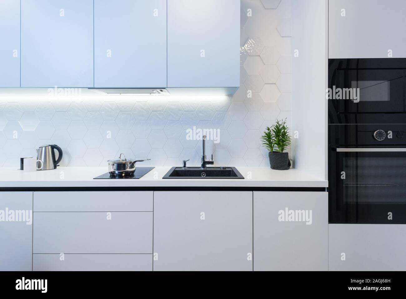 Detail of modern kitchen interior Stock Photo Alamy
