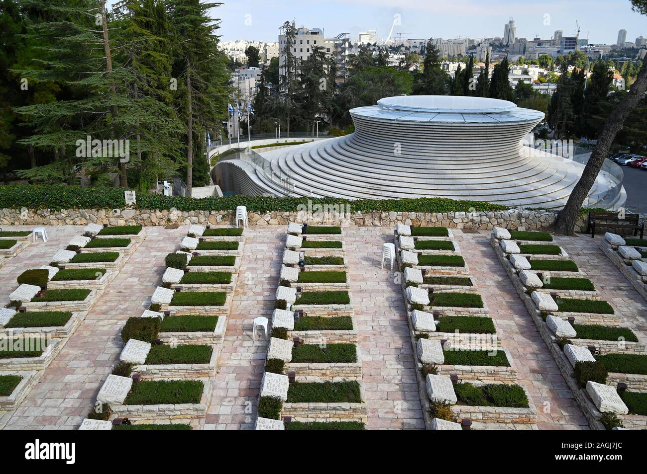National Memorial Hall For Israel's Fallen of Israel's national cemetery on Har Herzl Stock Photo