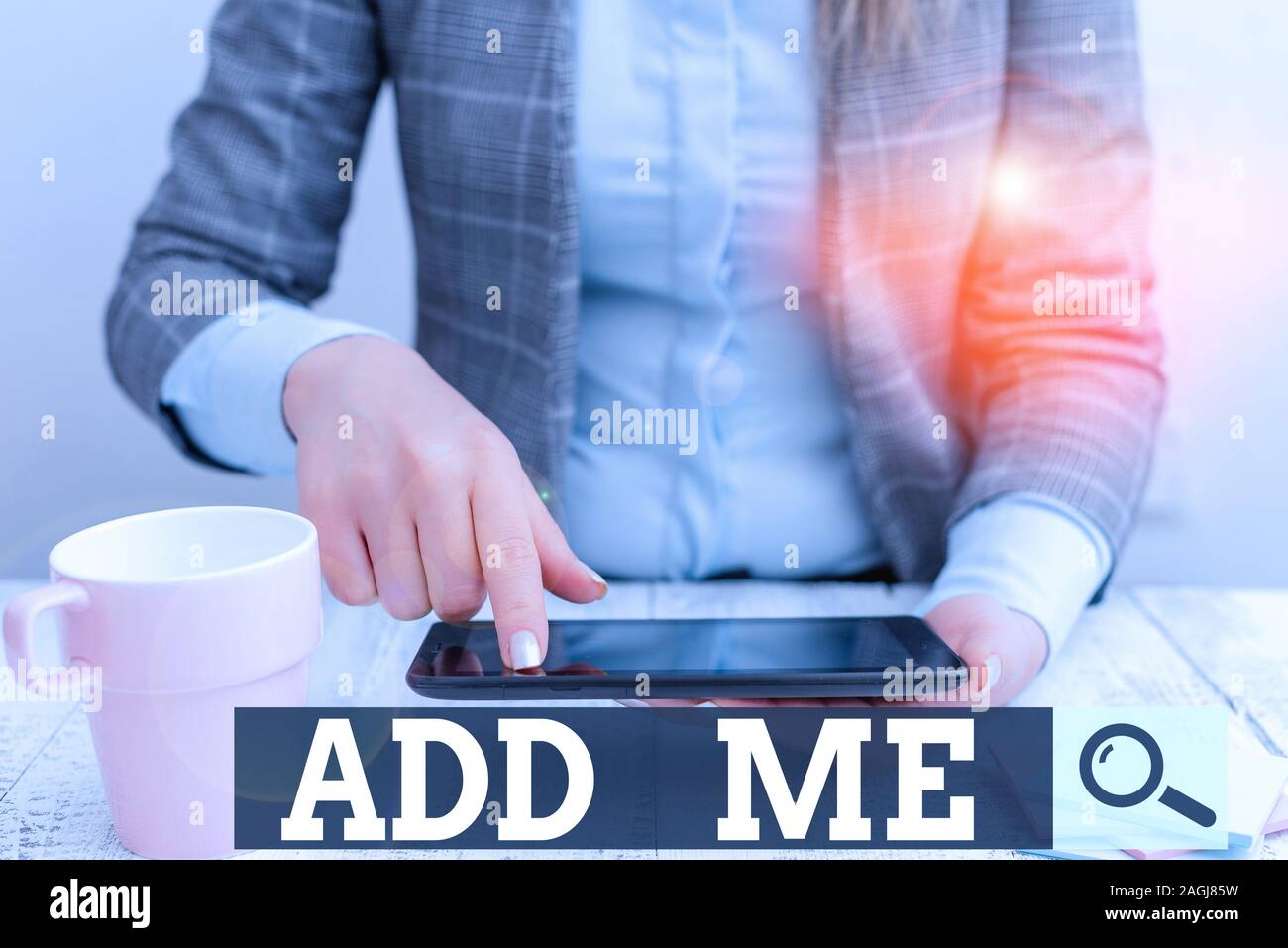 Word writing text Add Me. Business photo showcasing asking someone to ...