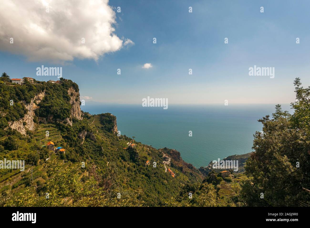 Sentiero degli Dei (Italy) - Trekking route from Agerola to Nocelle in Amalfi coast, called 'The Path of the Gods' in Campania, Italy Stock Photo