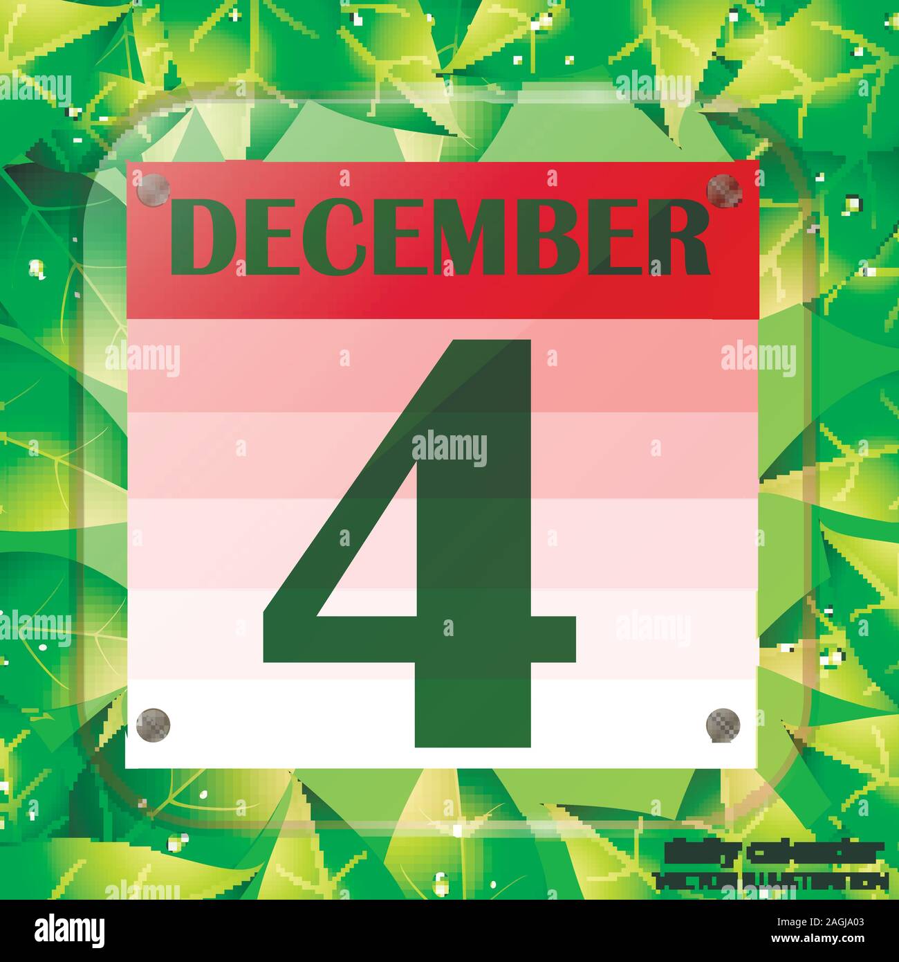 December 4 icon. Calendar date for planning important day with green
