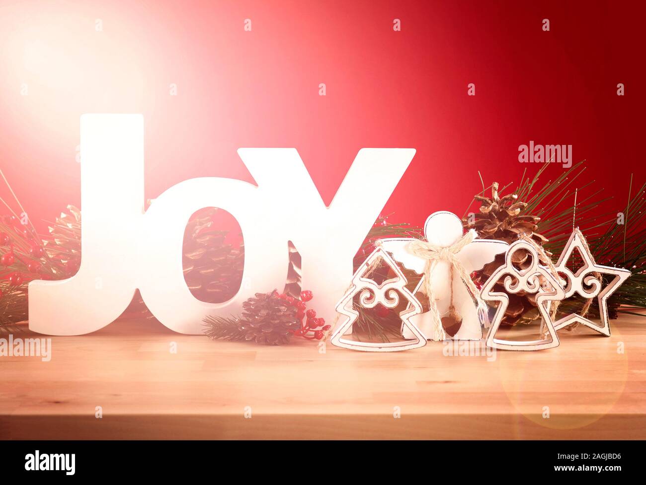 Red And White Theme Christmas Table Decorations And Wood Joy