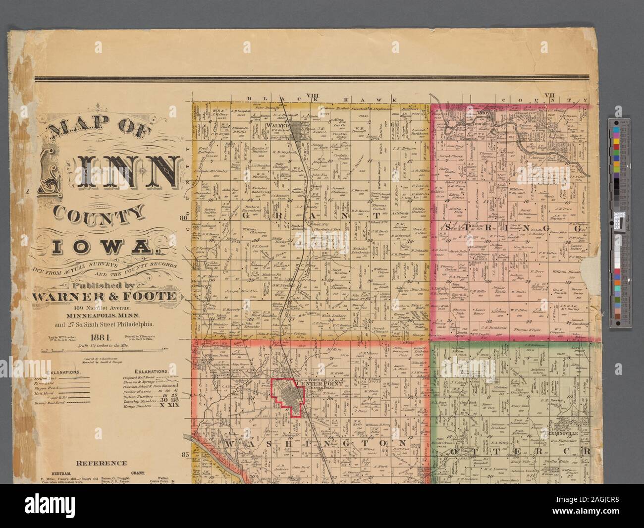 Linn County Iowa Plat Map Shows Townships, Property Boundaries, And Owners' Names. Includes List Of References That Serves As Index To Linn County Iowa Plat Map Shows Townships, Property Boundaries, And Owners' Names. Includes List Of References That Serves As Index To