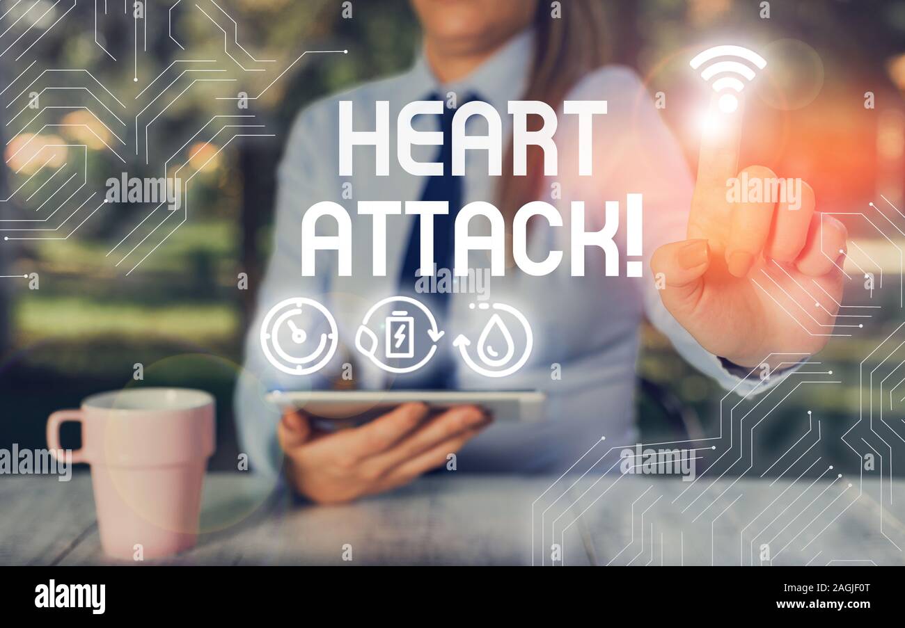 Conceptual hand writing showing Heart Attack. Concept meaning sudden