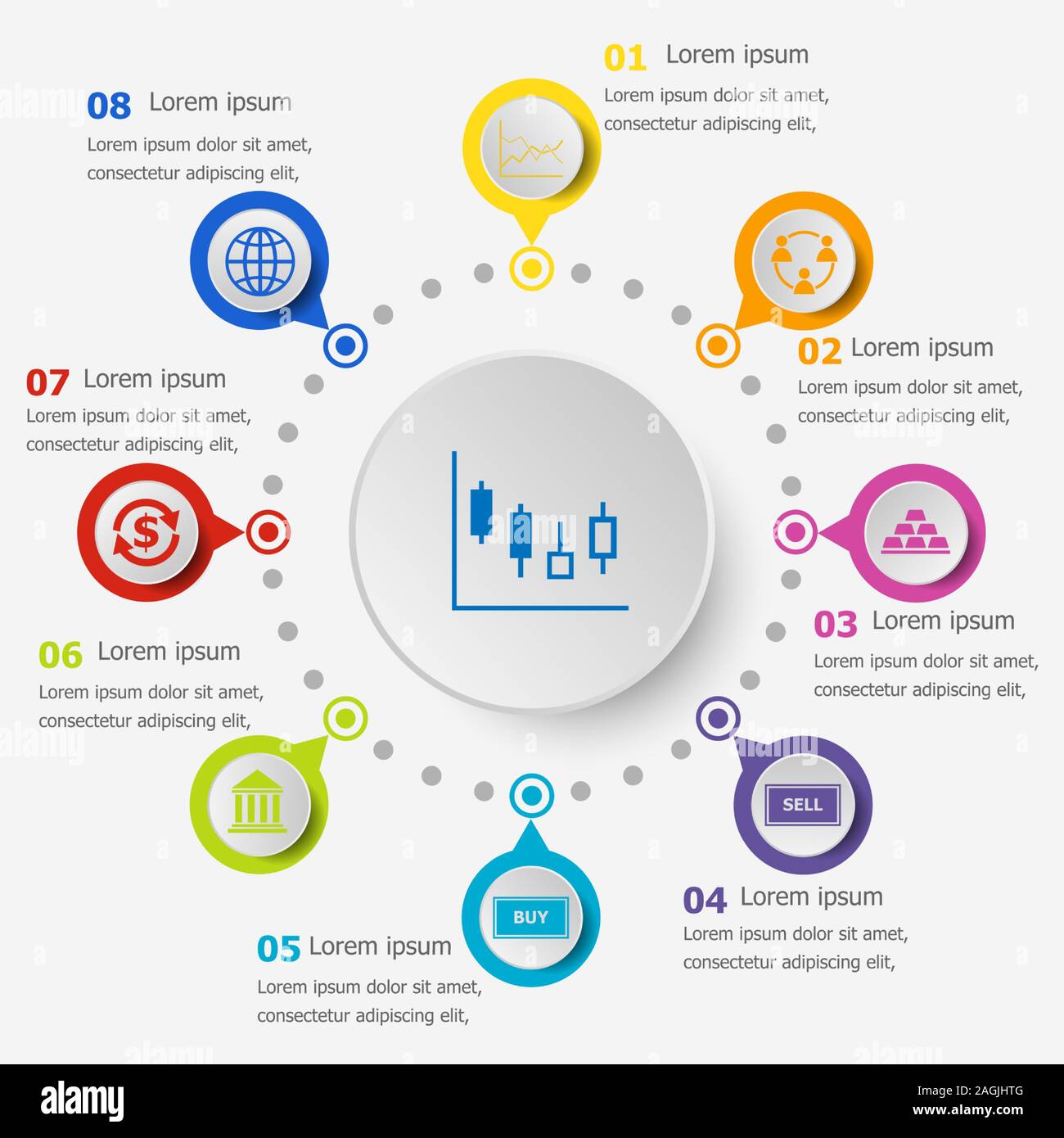 Infographic template with forex icons, stock vector Stock Vector Image ...