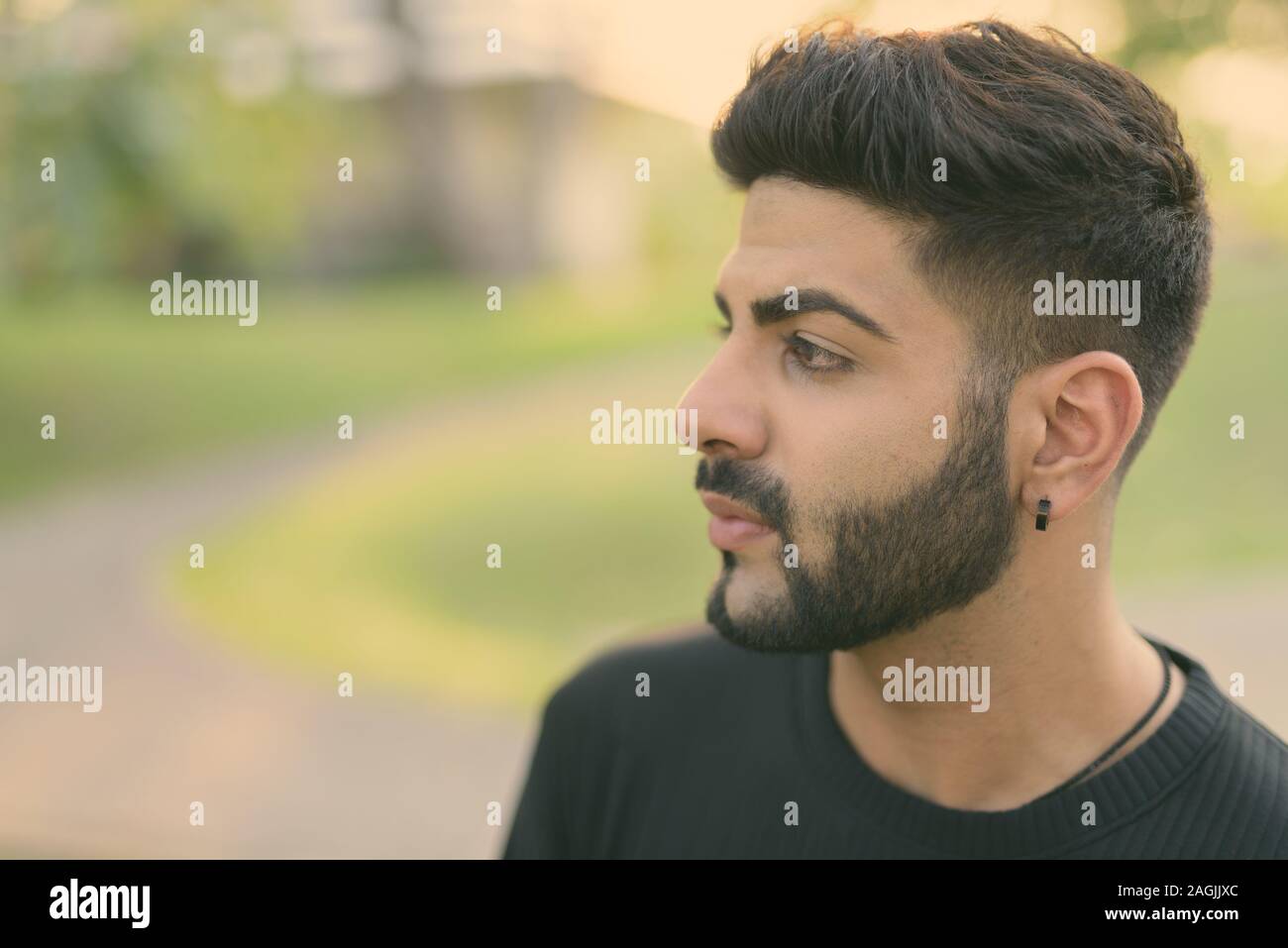 Side profile indian thoughtful man hi-res stock photography and images ...
