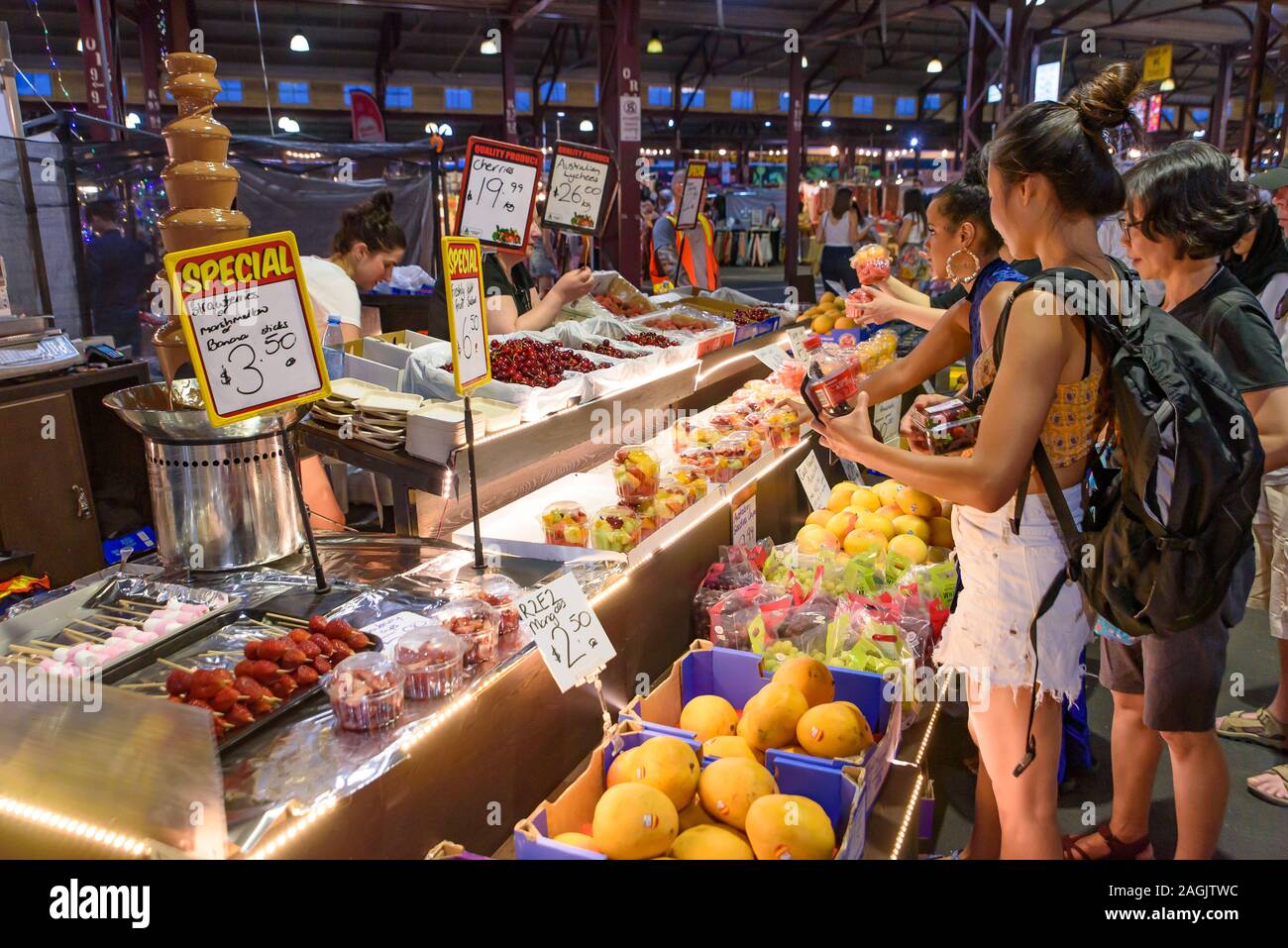 Food stall in Queen Victoria Night Market for summer in Melbourne