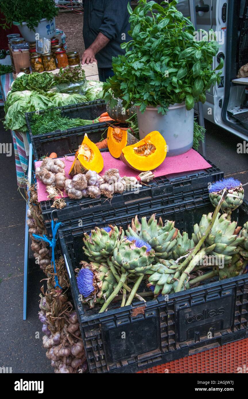 Produce on display at the Elwood Farmers' Market, Melbourne, Australia