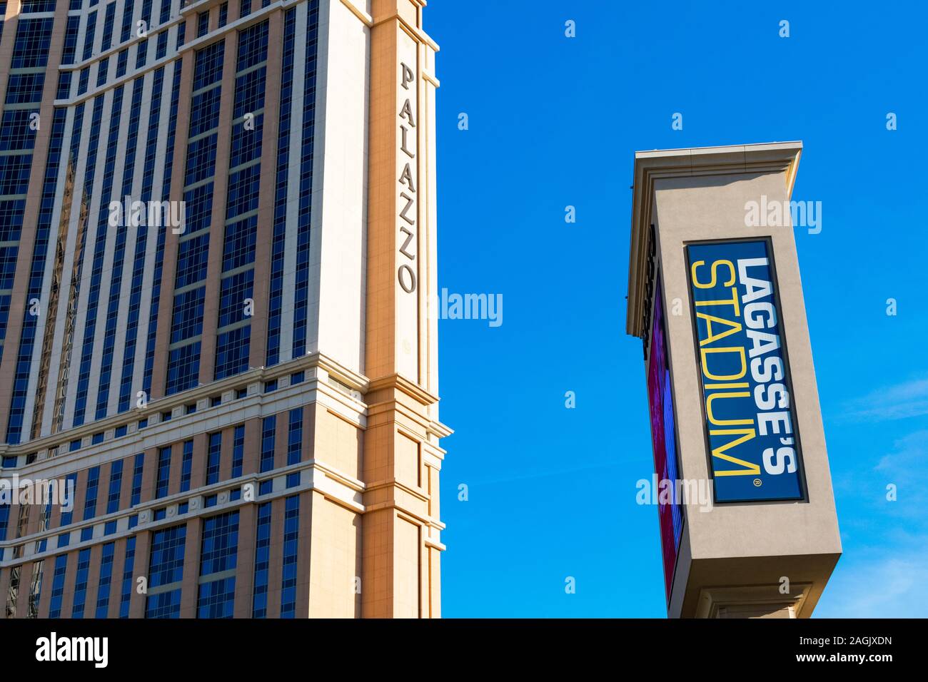 Lagasse's Stadium advertises sports bar located at Palazzo hotel and