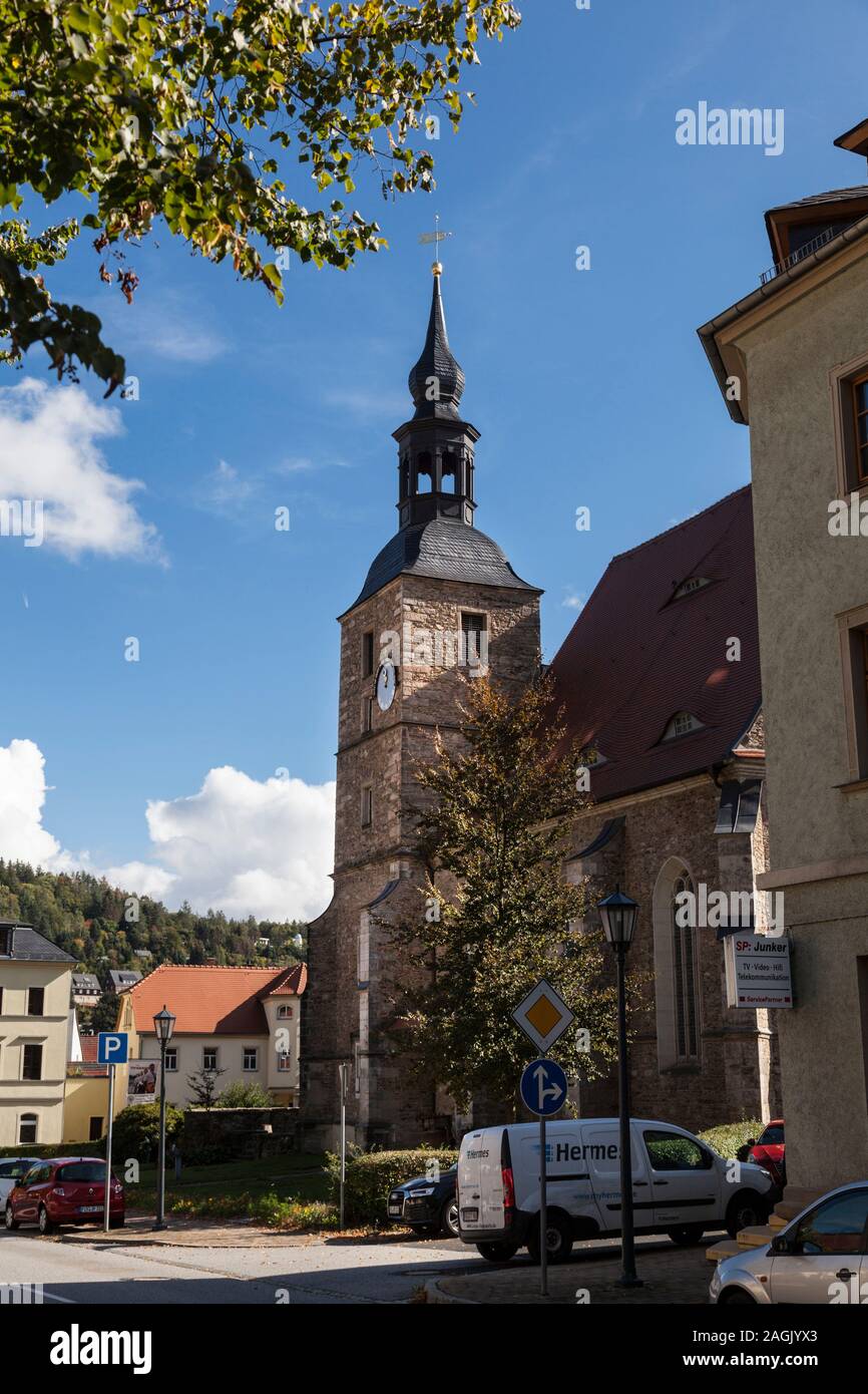 Town church St. Wolfgang in Glashutte Stock Photo