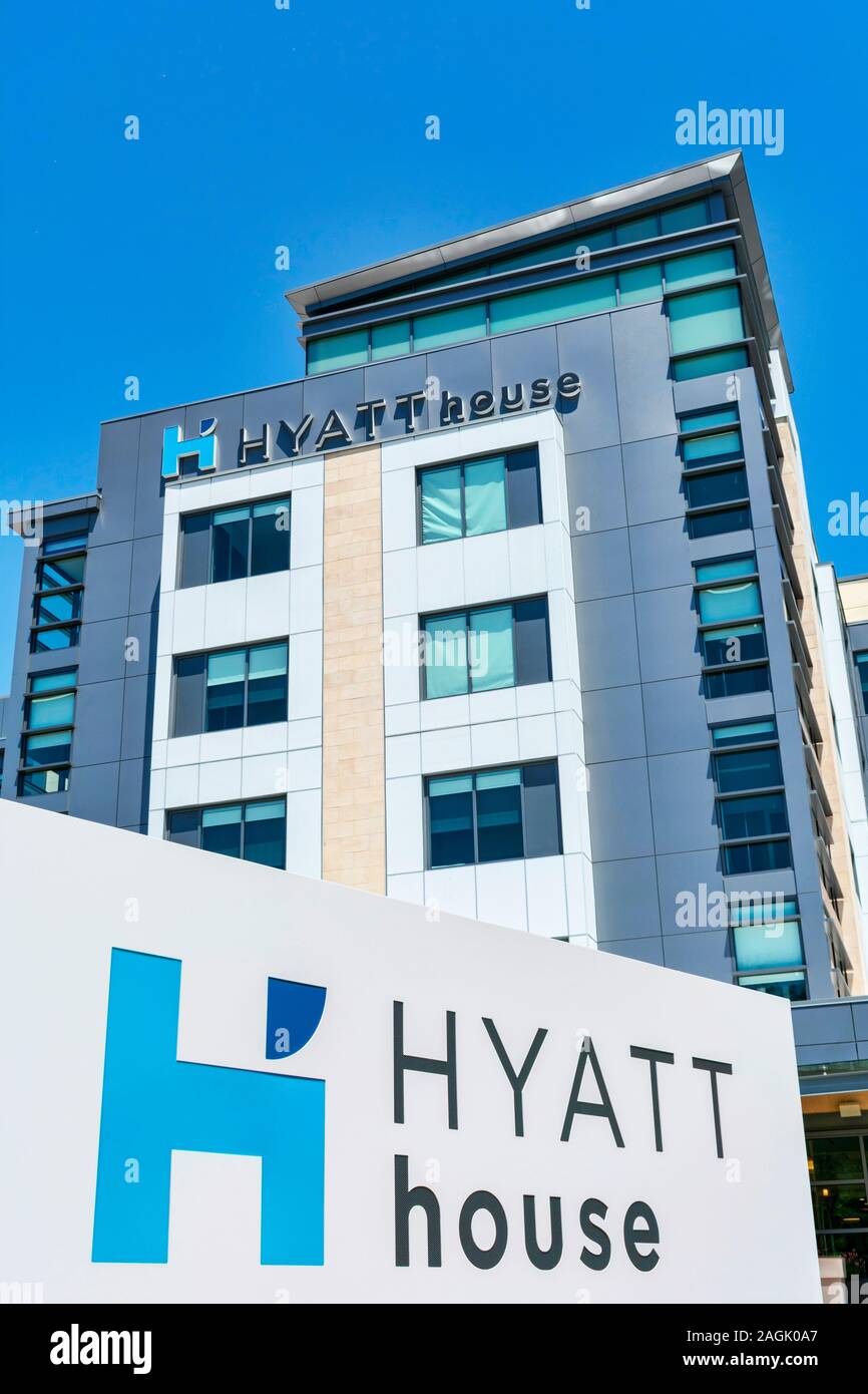 Hyatt House Hotel extended-stay hotel at Vallco Fashion Park near the corporate headquarters of Apple - Cupertino, California, USA - May 7, 2019 Stock Photo