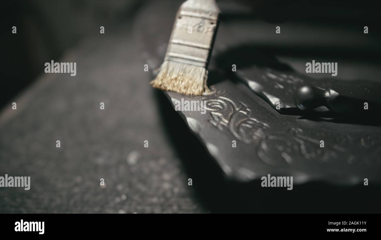 The product is artificially aged. Gold powder painting