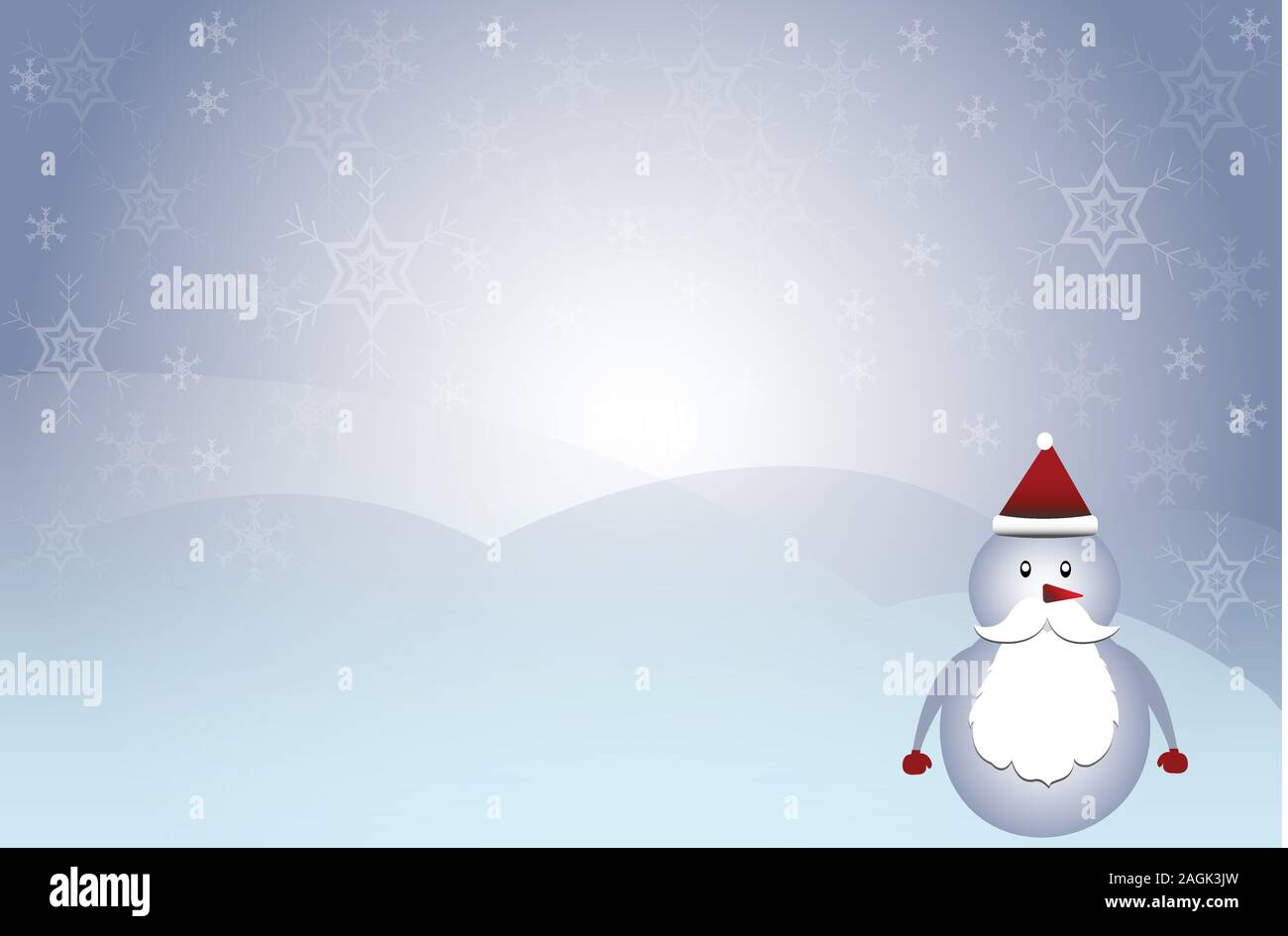 Christmas snow man and snowflakes on blue background vector Stock ...