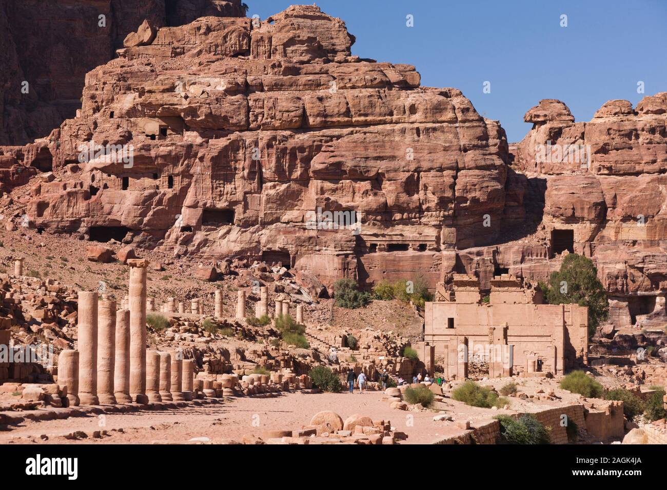 Petra, the Colonnade street, the Gate of Temenos, old architecture, Jordan, middle east, Asia Stock Photo