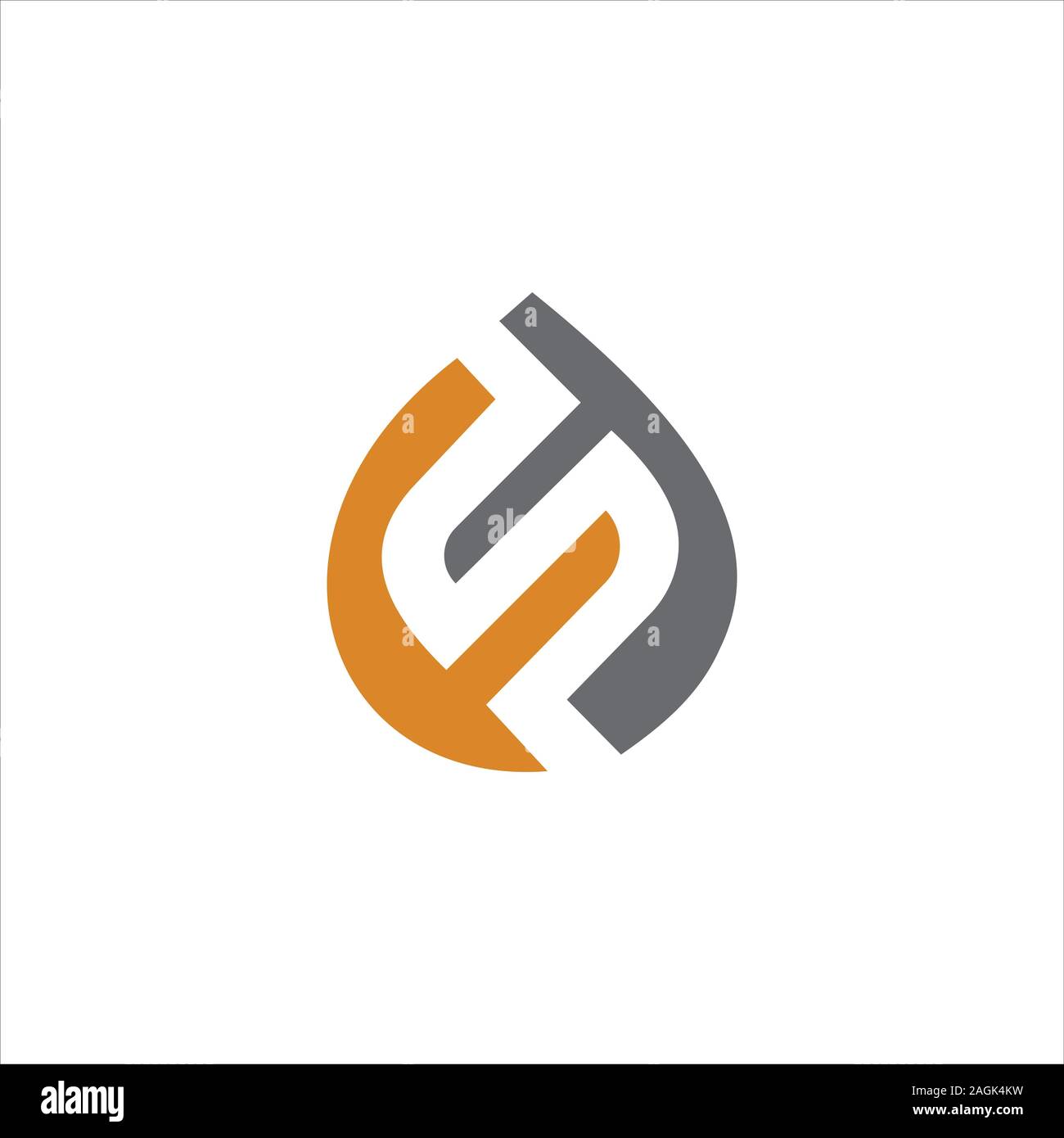 initial letter fs or sf logo vector design Stock Vector