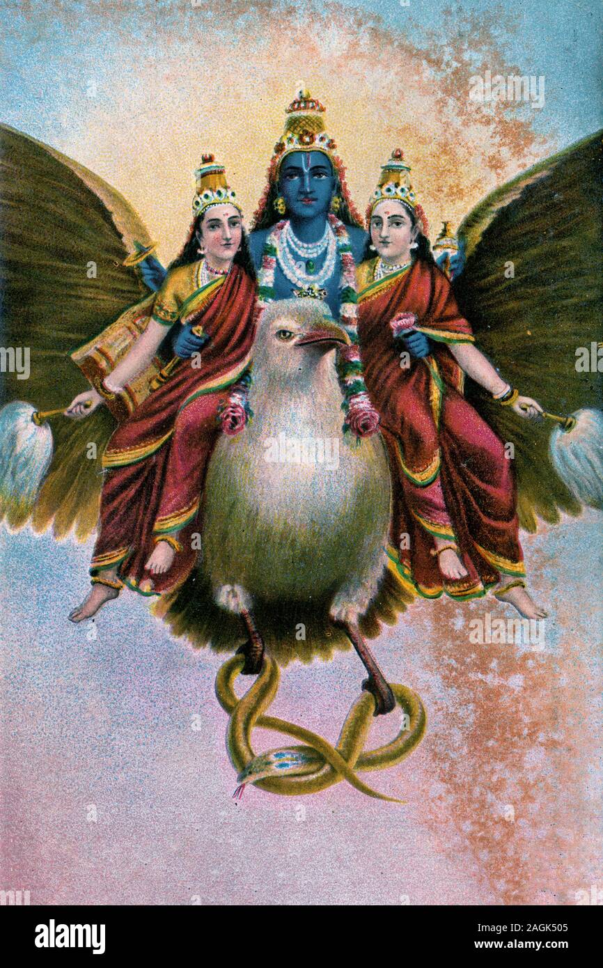 Vintage photo of Lord Garuda Vahana Of Lord Vishnu Stock Photo - Alamy