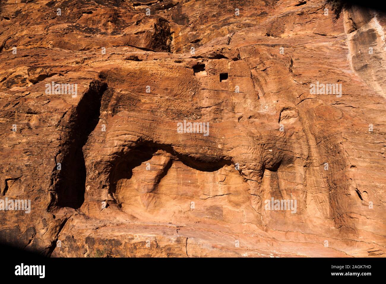 Petra, The Lion Fountain, near the high place of sacrifice, mountain top, Jordan, middle east, Asia Stock Photo