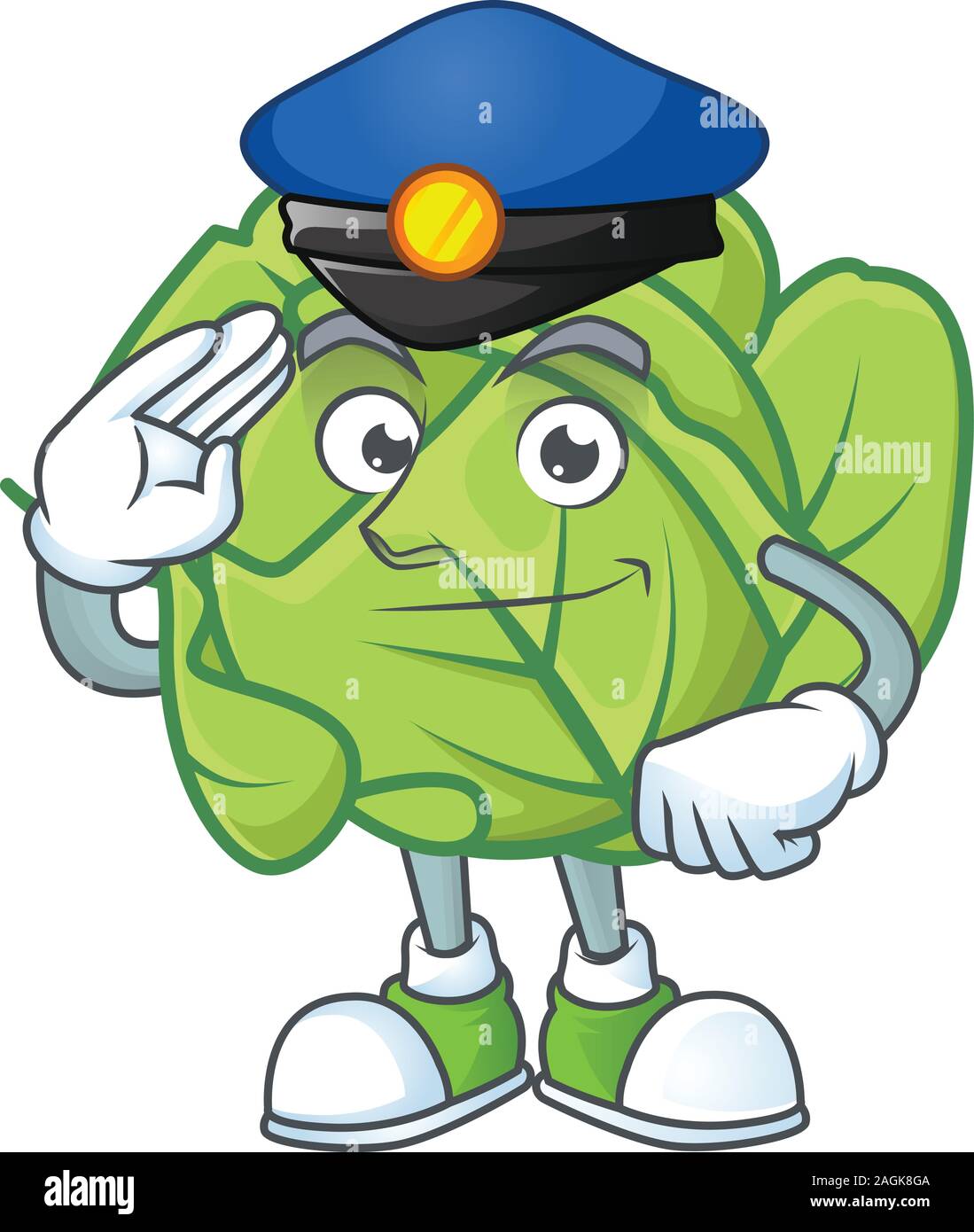 Cabbage Cartoon in character a Police officer costume Stock Vector ...
