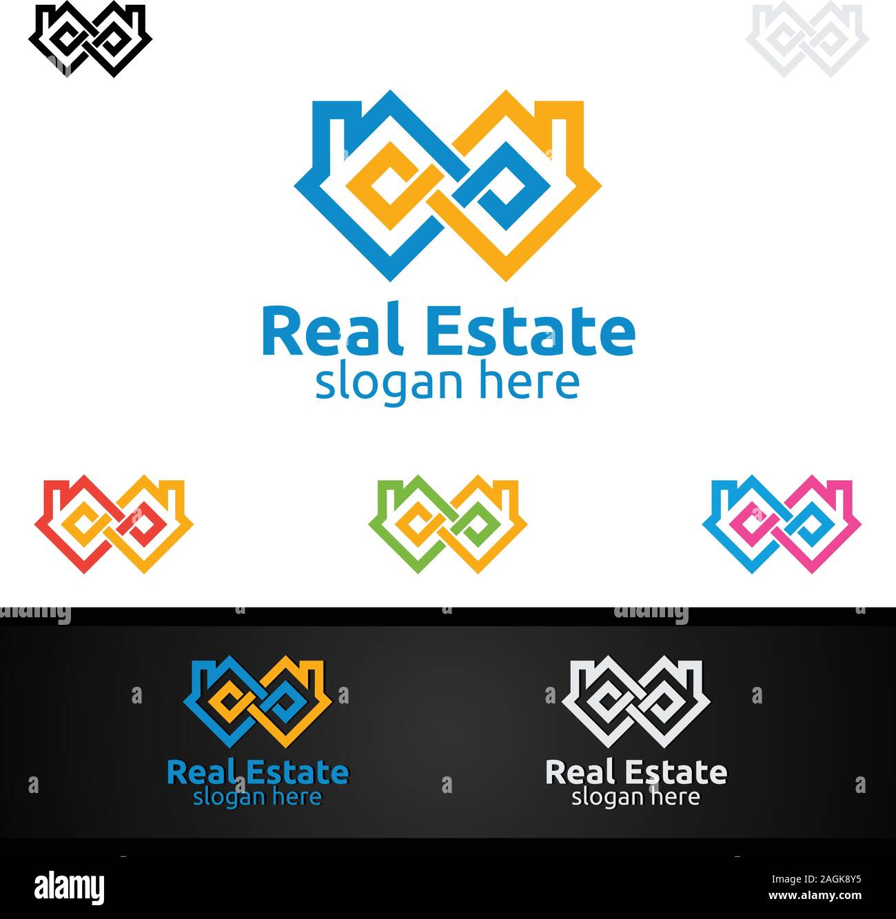 Real Estate Infinity Logo Design Stock Vector