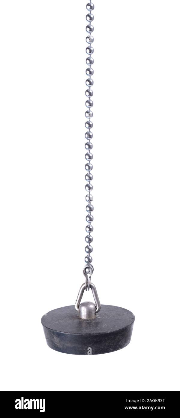 Used sink plug isolated on a white background Stock Photo Alamy