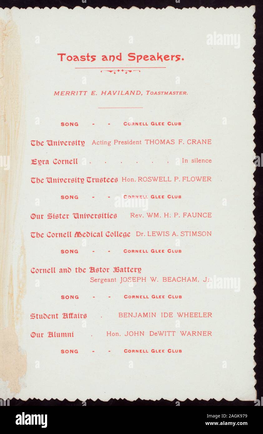 FRENCH; RED PRINT; TOASTS; PORTRAIT; NINETEENTH ANNUAL DINNER [held by ...