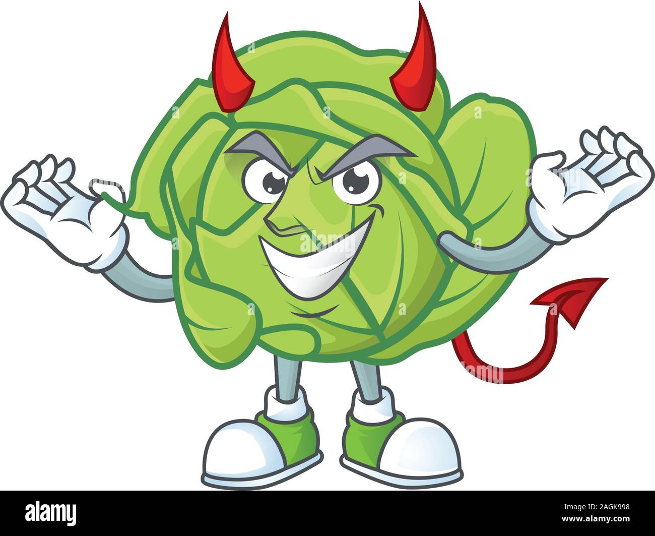 Picture of cabbage as a Devil cartoon mascot Stock Vector Image & Art