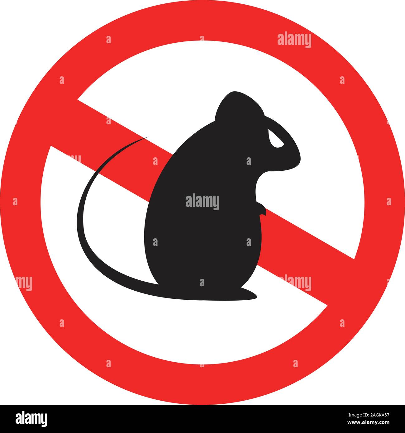 Evil Rat Silhouette with forbidden sign. Isolated Vector Illustration ...