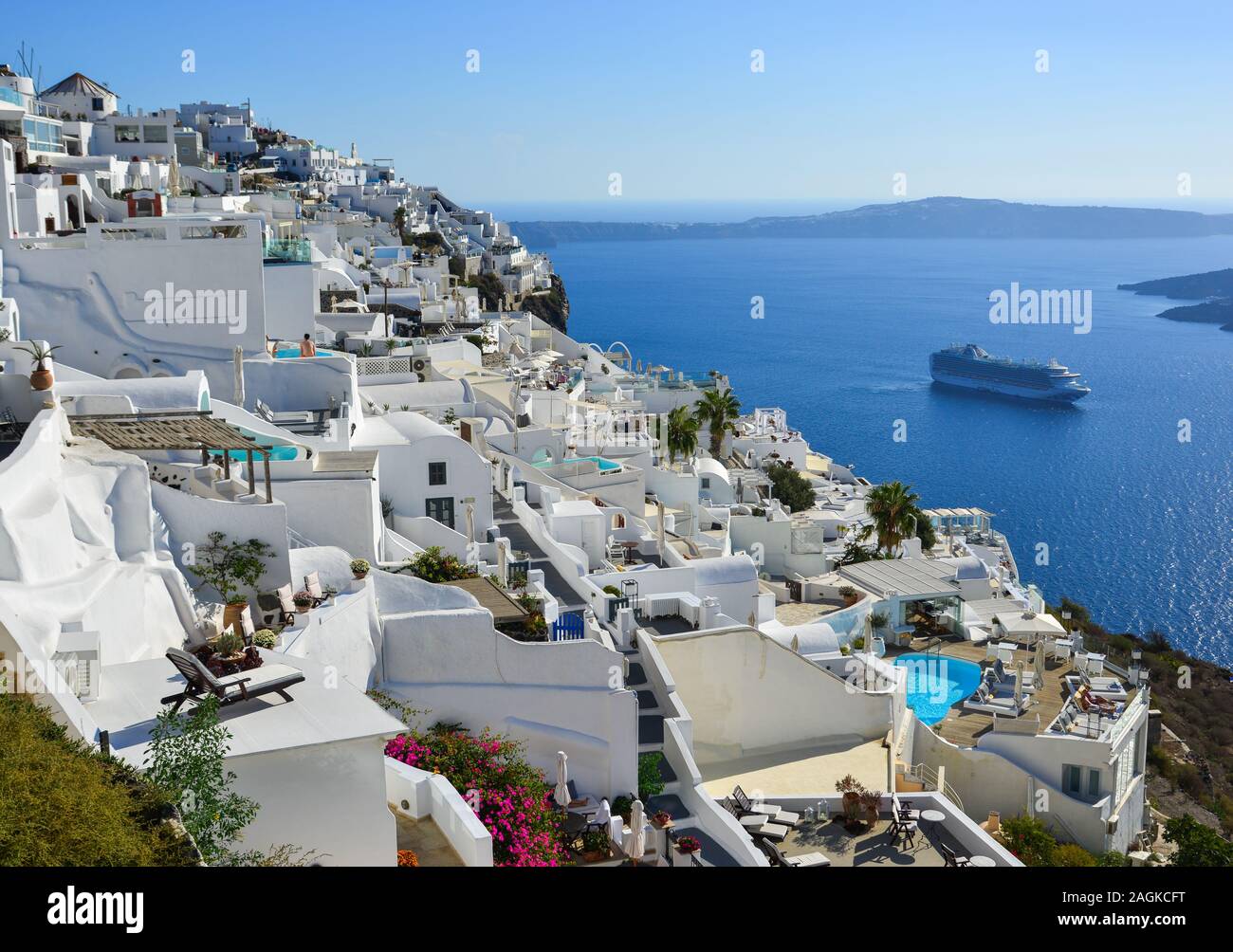 Santorini Greece Oct 8 2018 Landscape Of Santorini Island
