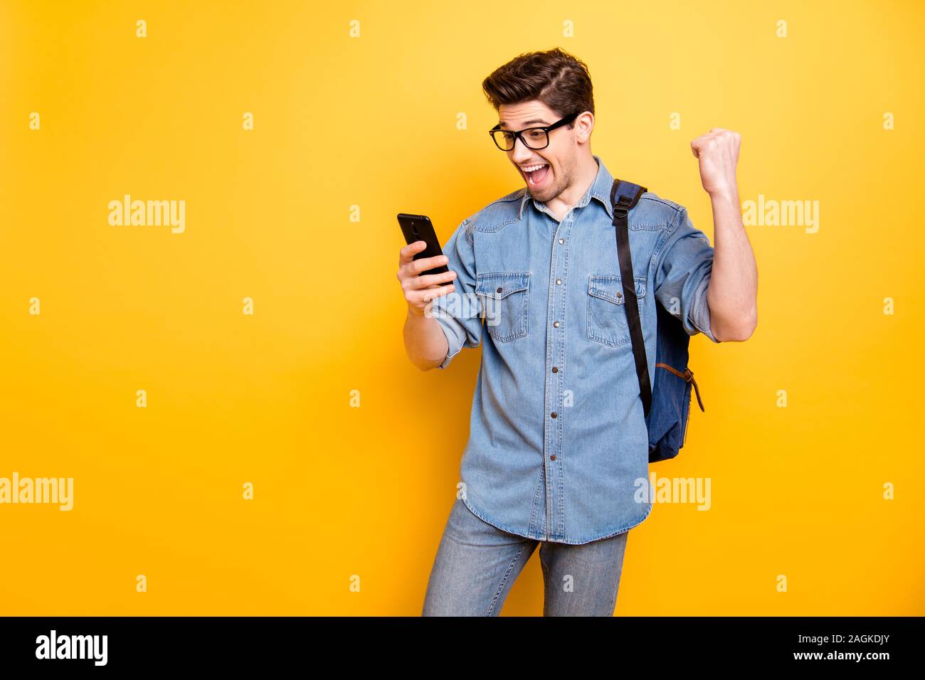 Photo of fashionable cheerful trendy 