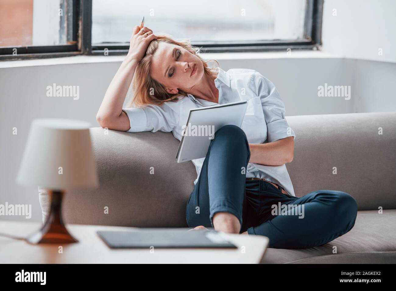 It S Important To Make Notes Businesswoman With Curly Blonde Hair