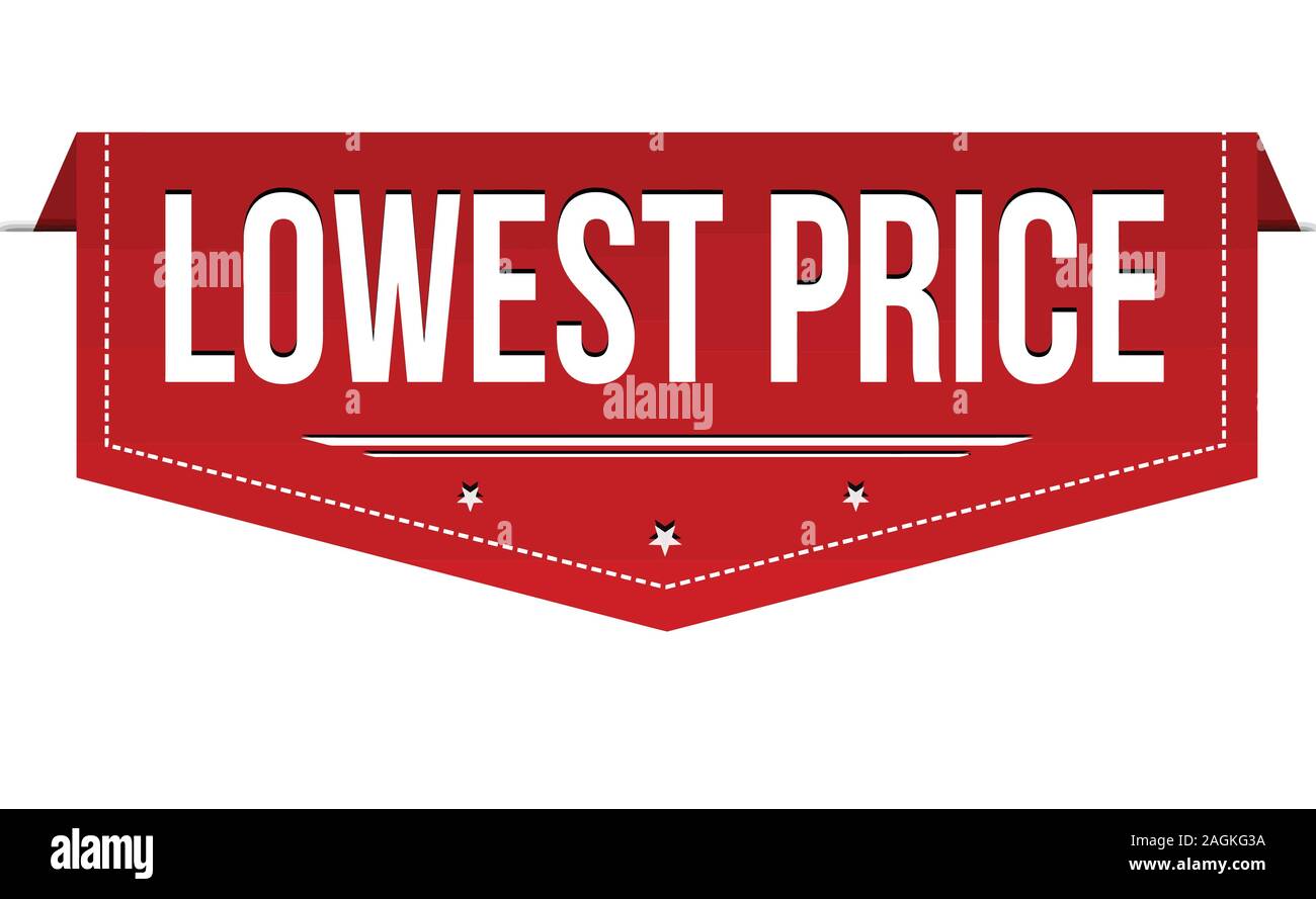 Lowest price banner design on white background, vector illustration Stock Vector