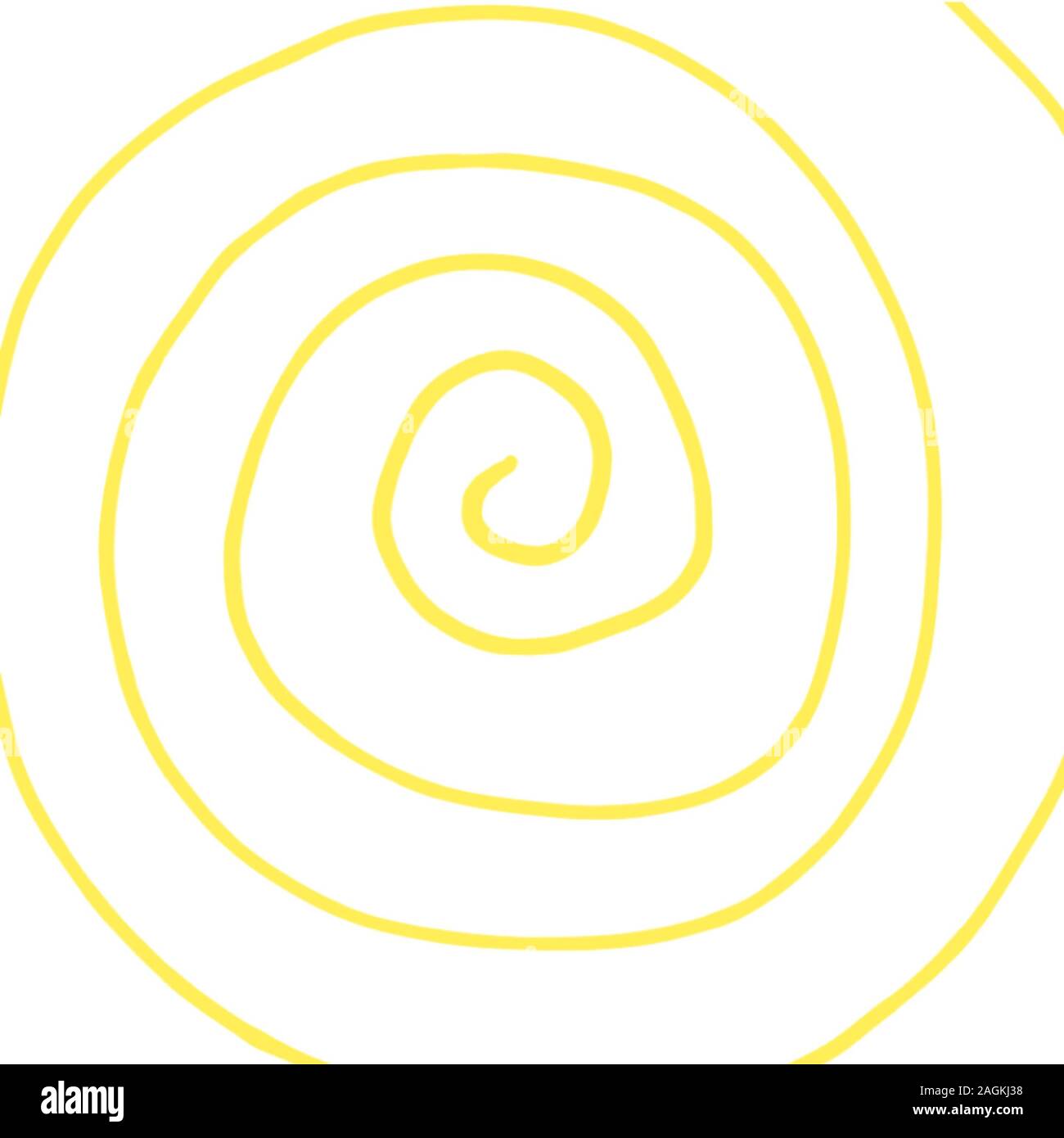 Yellow spiral, funny hallucinations pattern, hand drawn Stock Photo Alamy