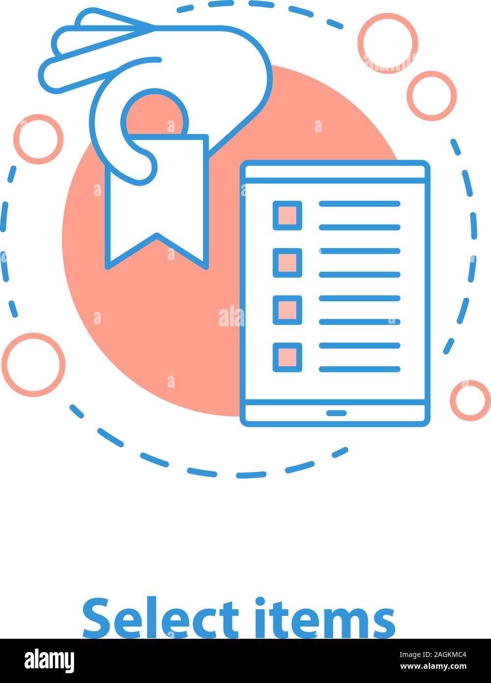 Select items concept icon. Digital bookmark idea thin line illustration ...