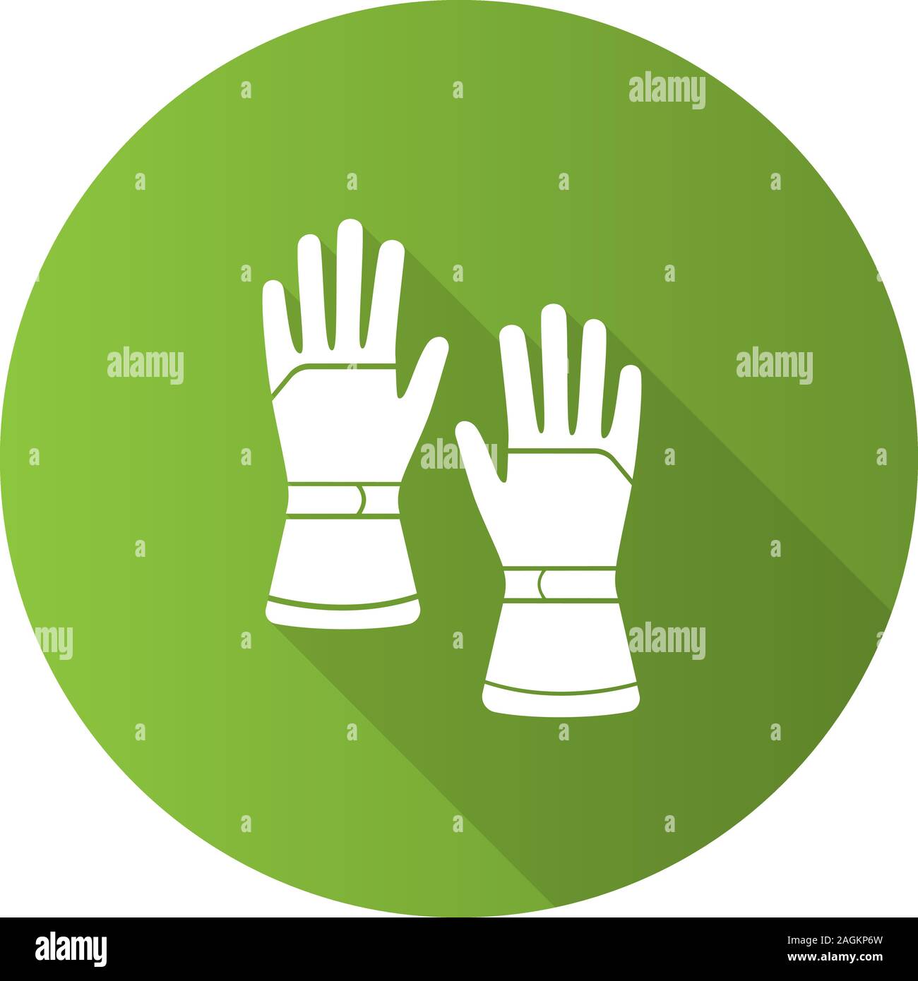 Winter ski gloves flat design long shadow glyph icon. Snowproof gloves ...