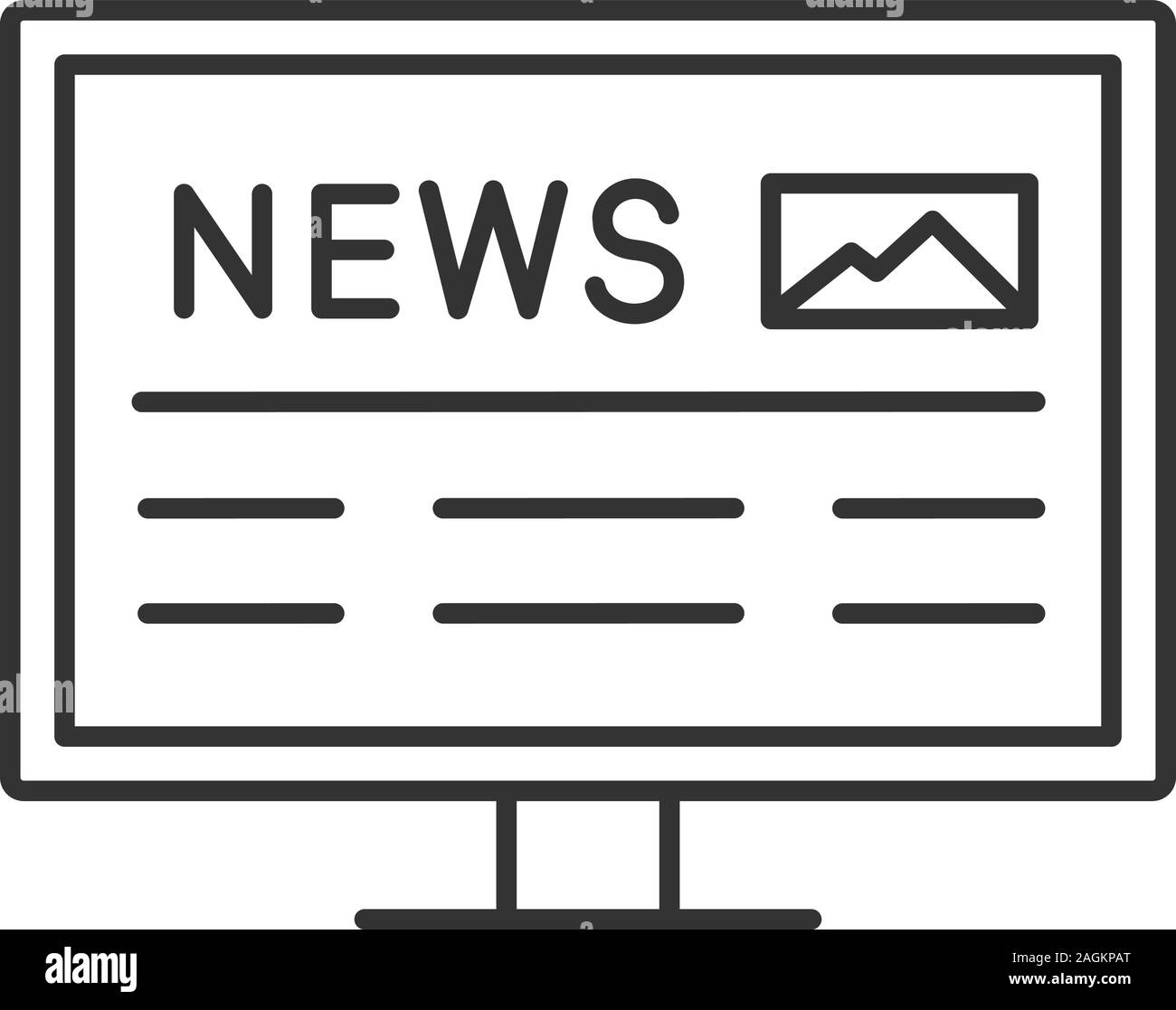 Electronic newspaper linear icon. Thin line illustration. Online news ...