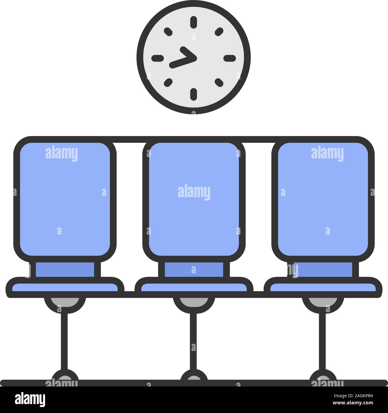 Waiting hall color icon. Airport, bus or railway station. Isolated vector illustration Stock Vector