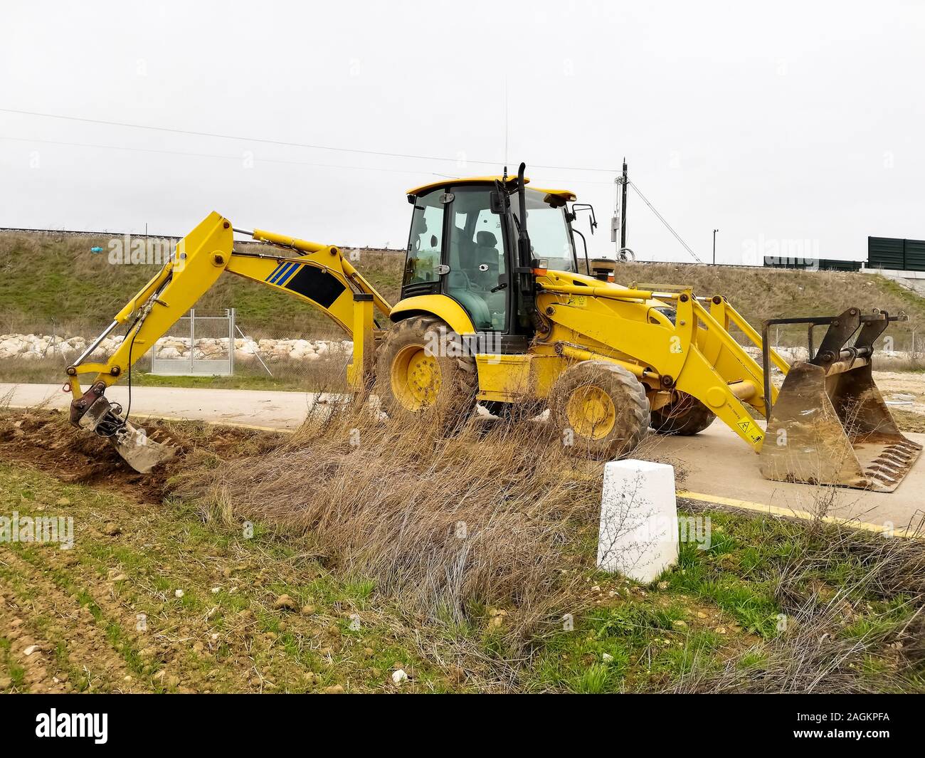 Backhoe working hires stock photography and images Alamy