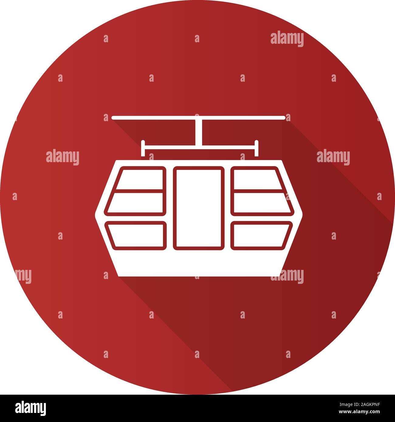 Funicular flat design long shadow glyph icon. Vector silhouette ...