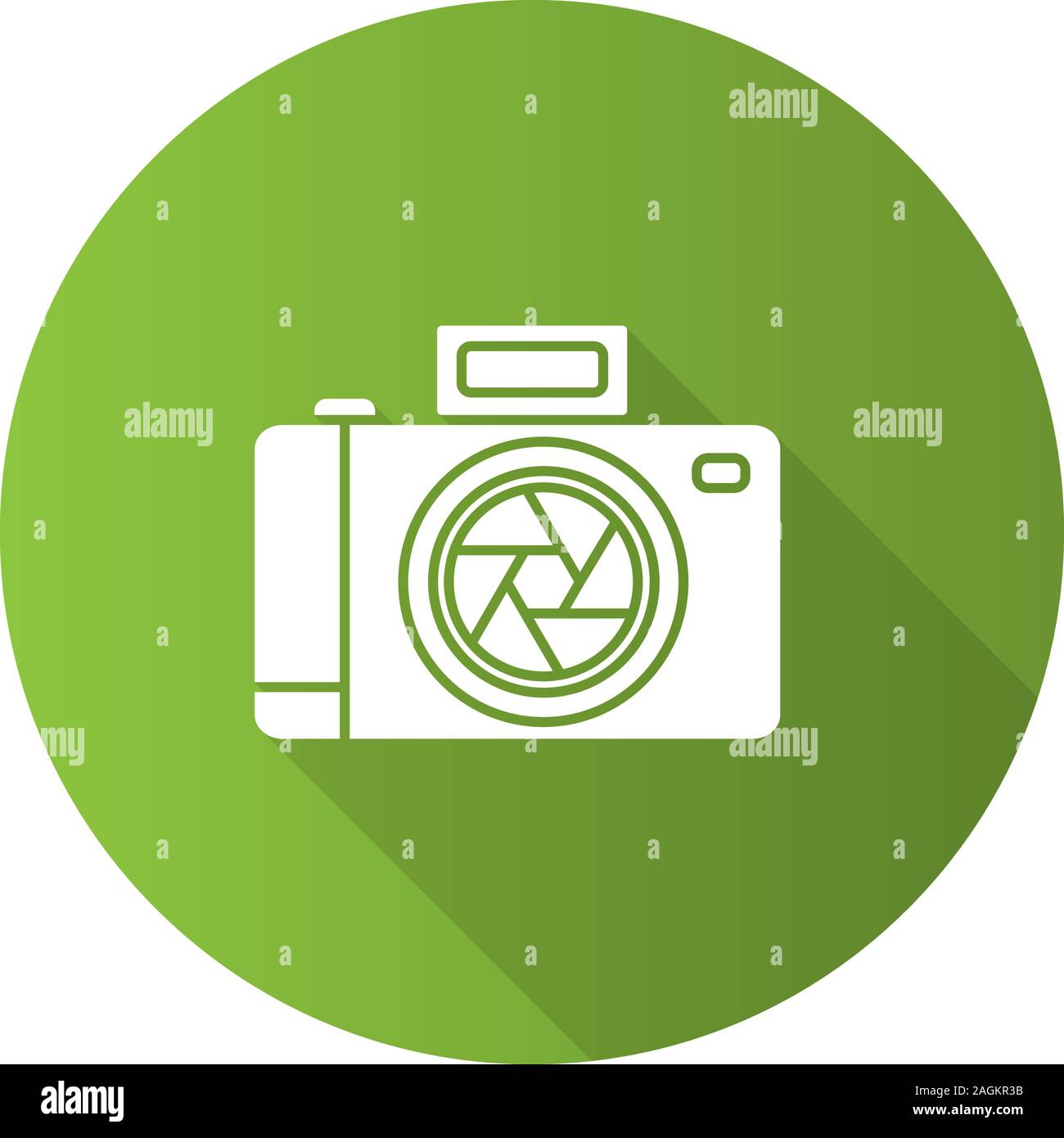 Professional photo camera flat design long shadow glyph icon. Vector ...